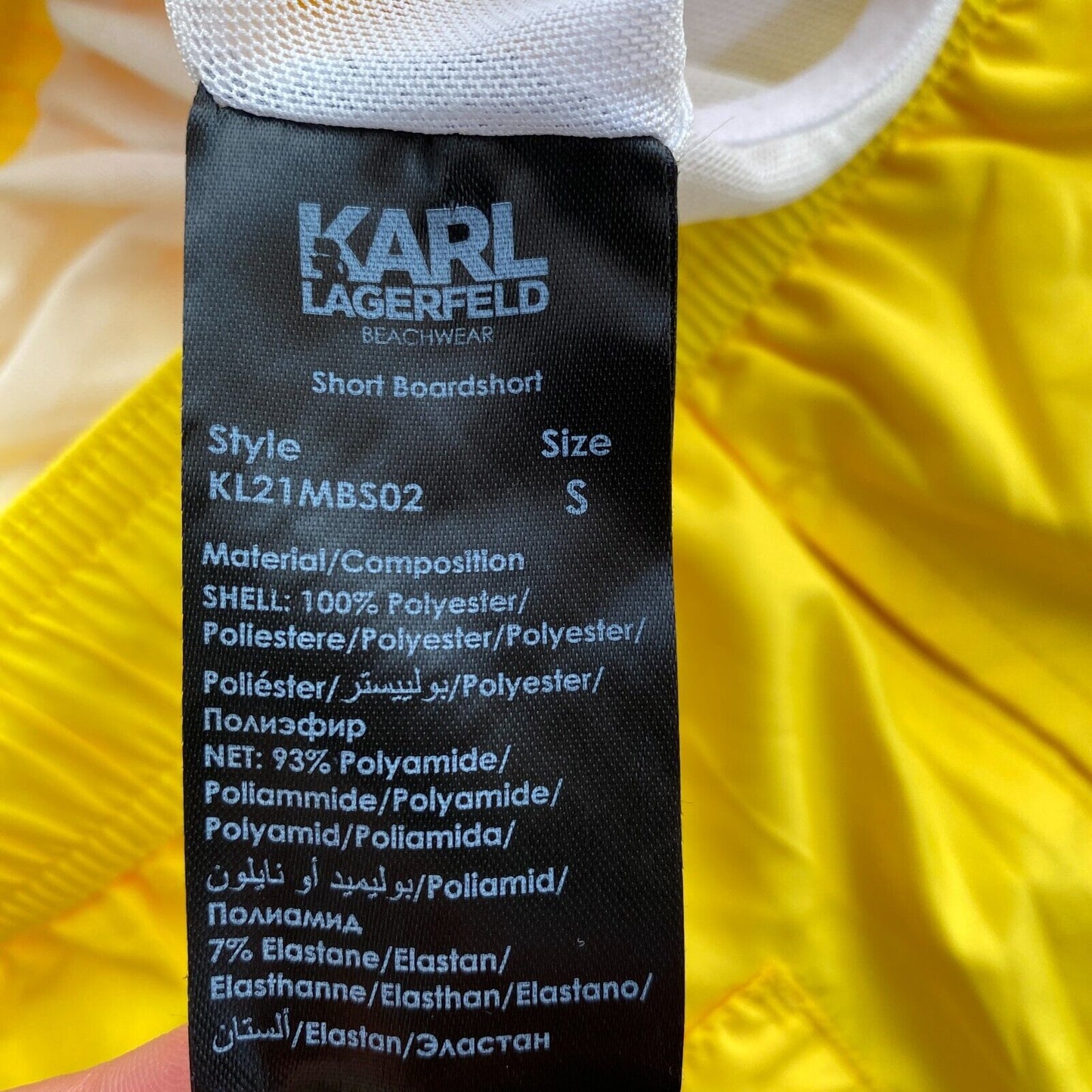 Karl Lagerfeld Yellow Classic Regular Fit Board Swimming Shorts Size S