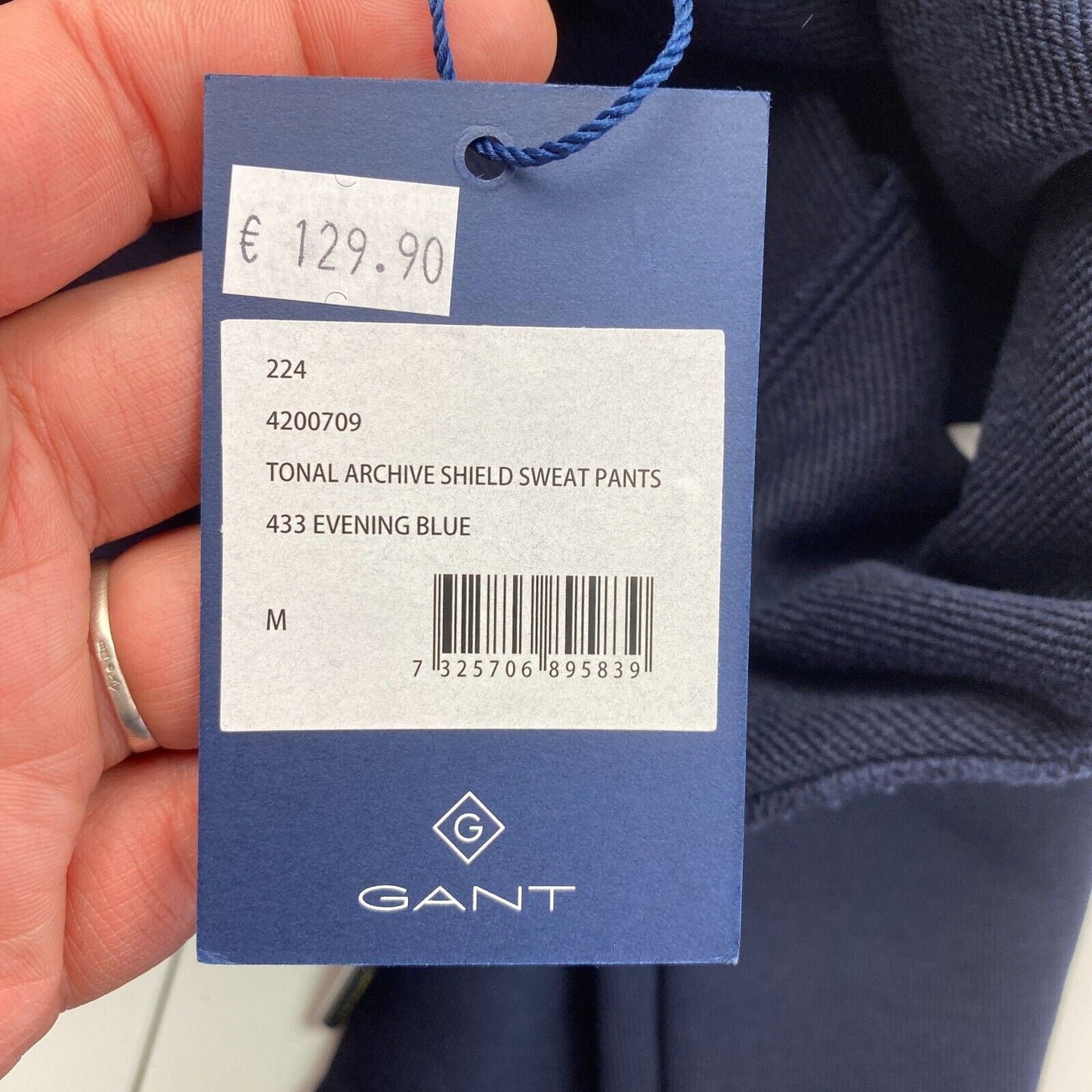 GANT Navy Blue Tonal Archive Shield Sweat Pant Trousers Size M