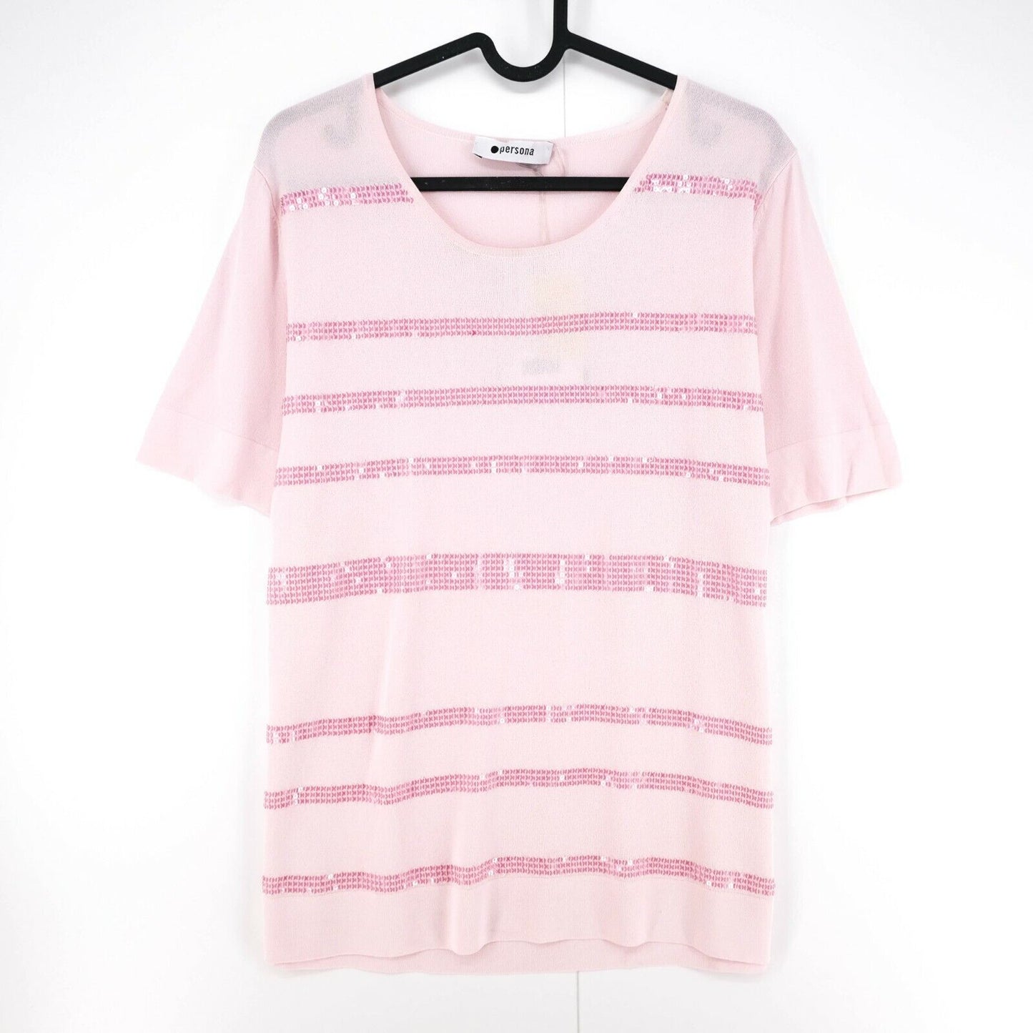 Persona Rose Bateau Cou Top T Shirt Blouse Taille S