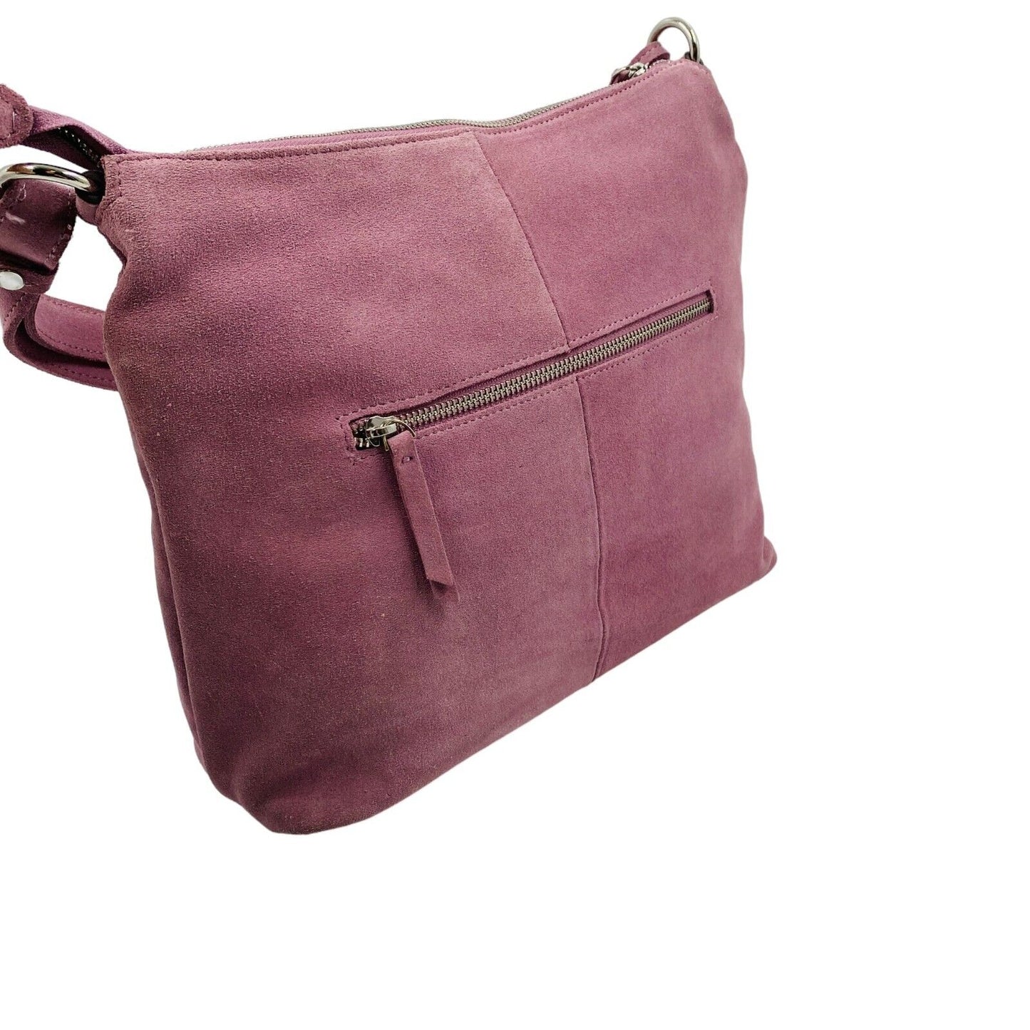 MAZARIN Pink Suede Leather Bag Handbag Shoulder Bag