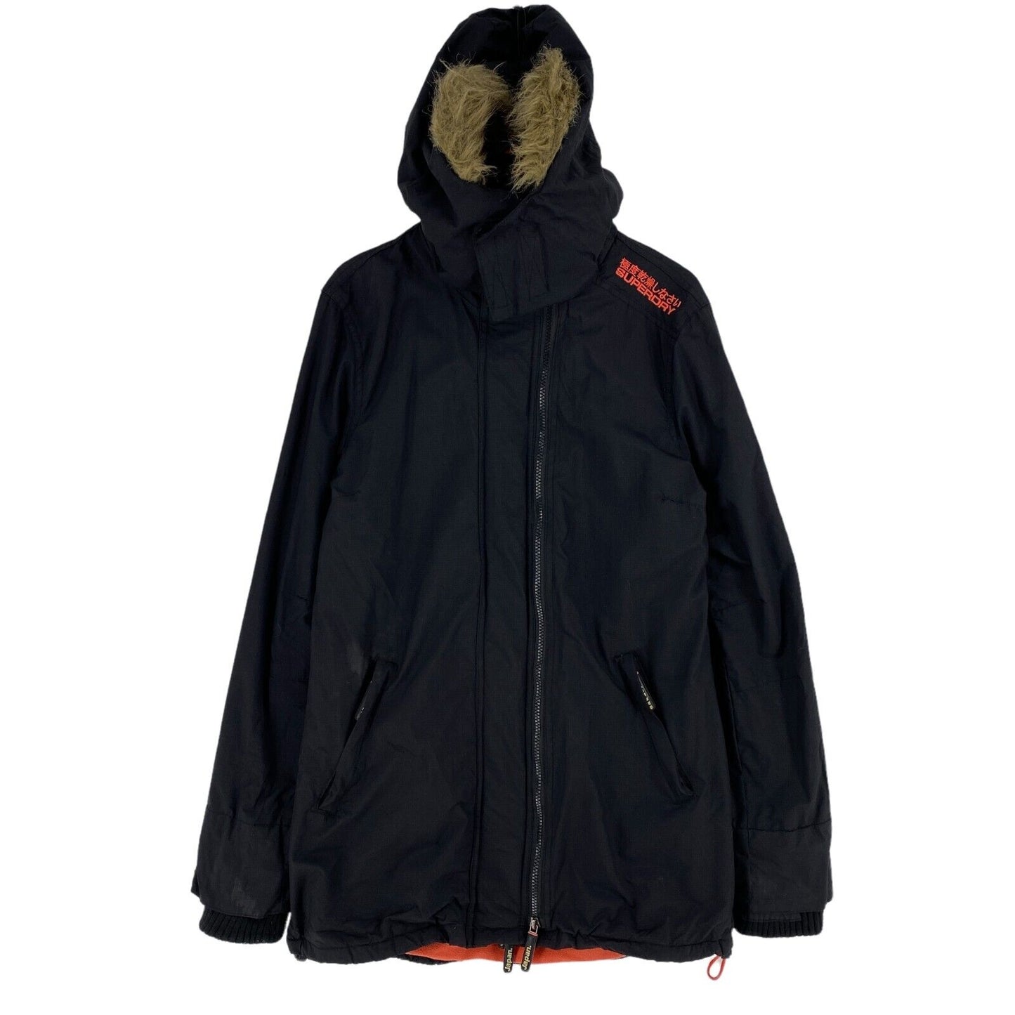 SUPERDRY Professional The Parka Black Hooded Jacket Coat Size M