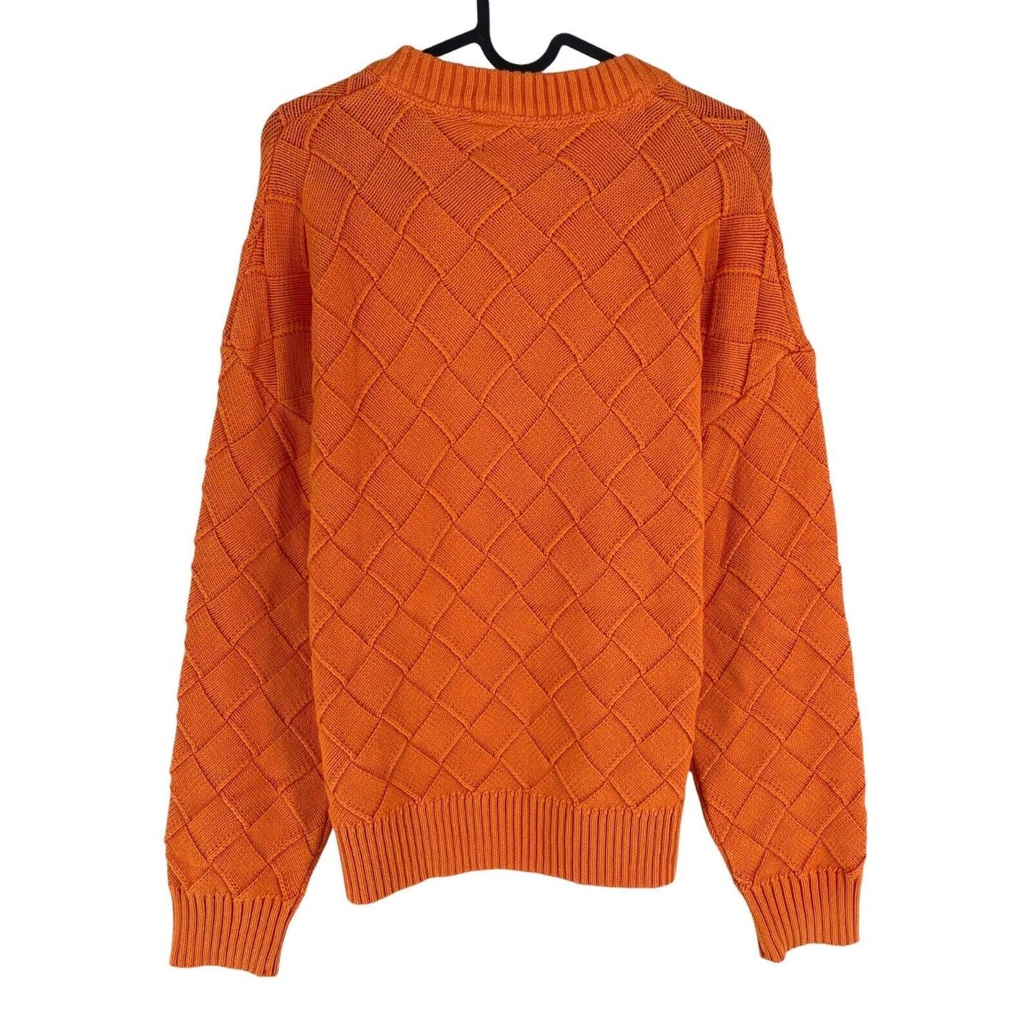 GANT Women Orange Argyle Crew Neck Sweater Jumper Size M