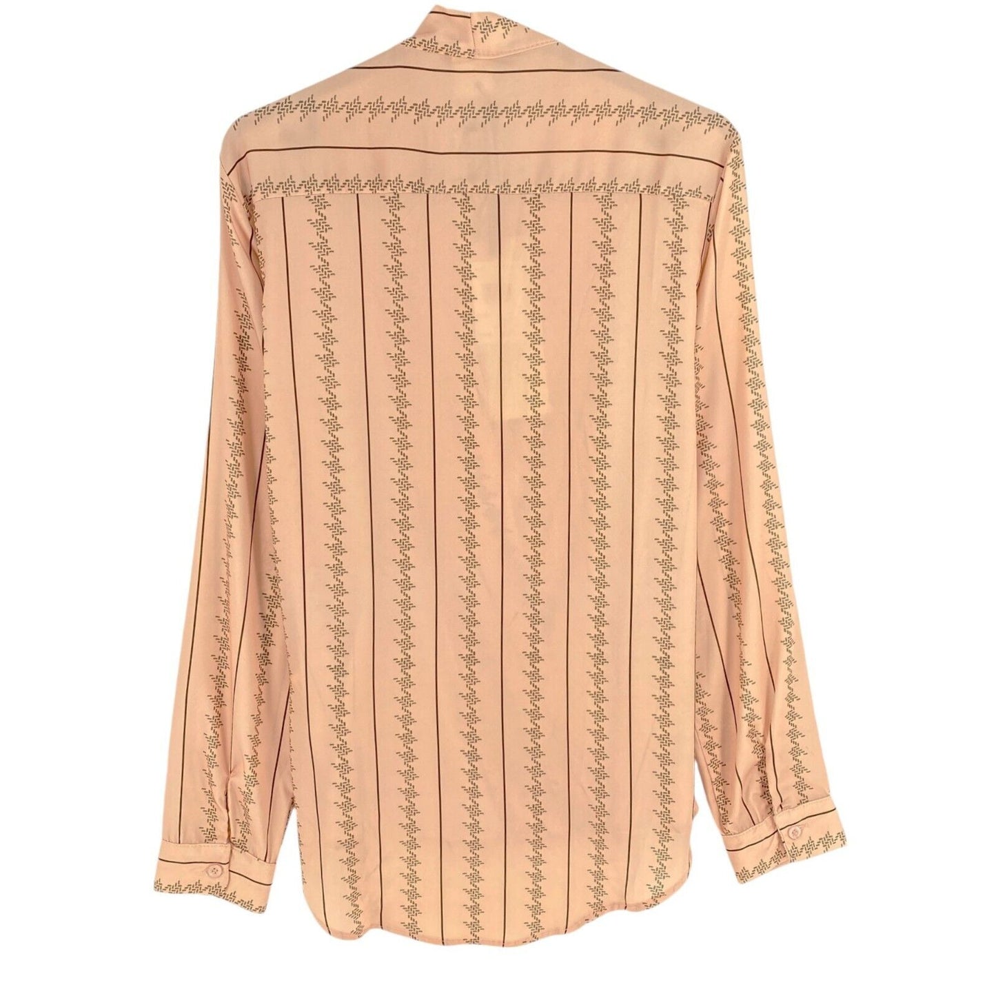 Rinascimento Women Pink Striped V Neck Long Sleeves Blouse Size S