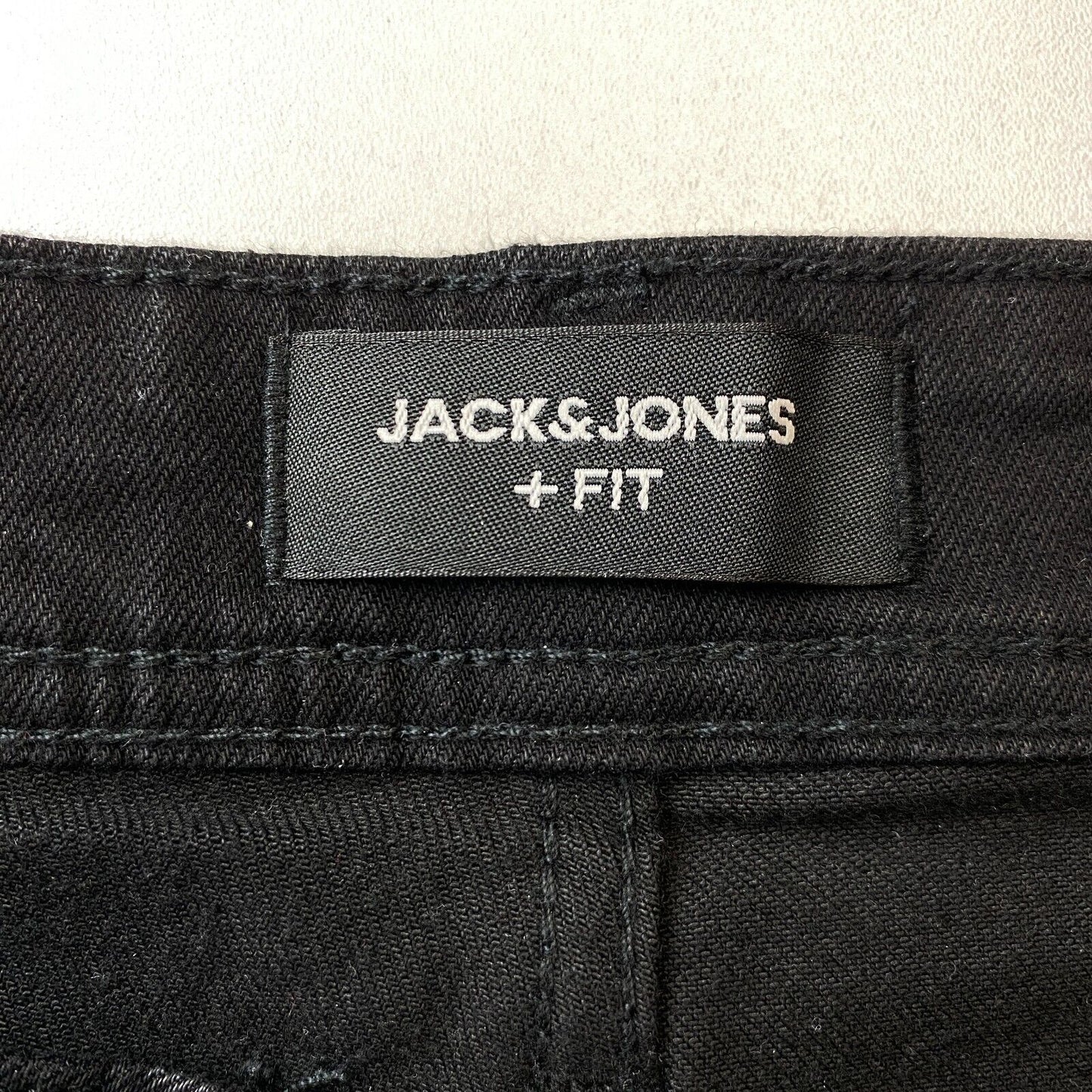 JACK & JONES + FIT TIM Black Slim Straight Fit Jeans W52 L32