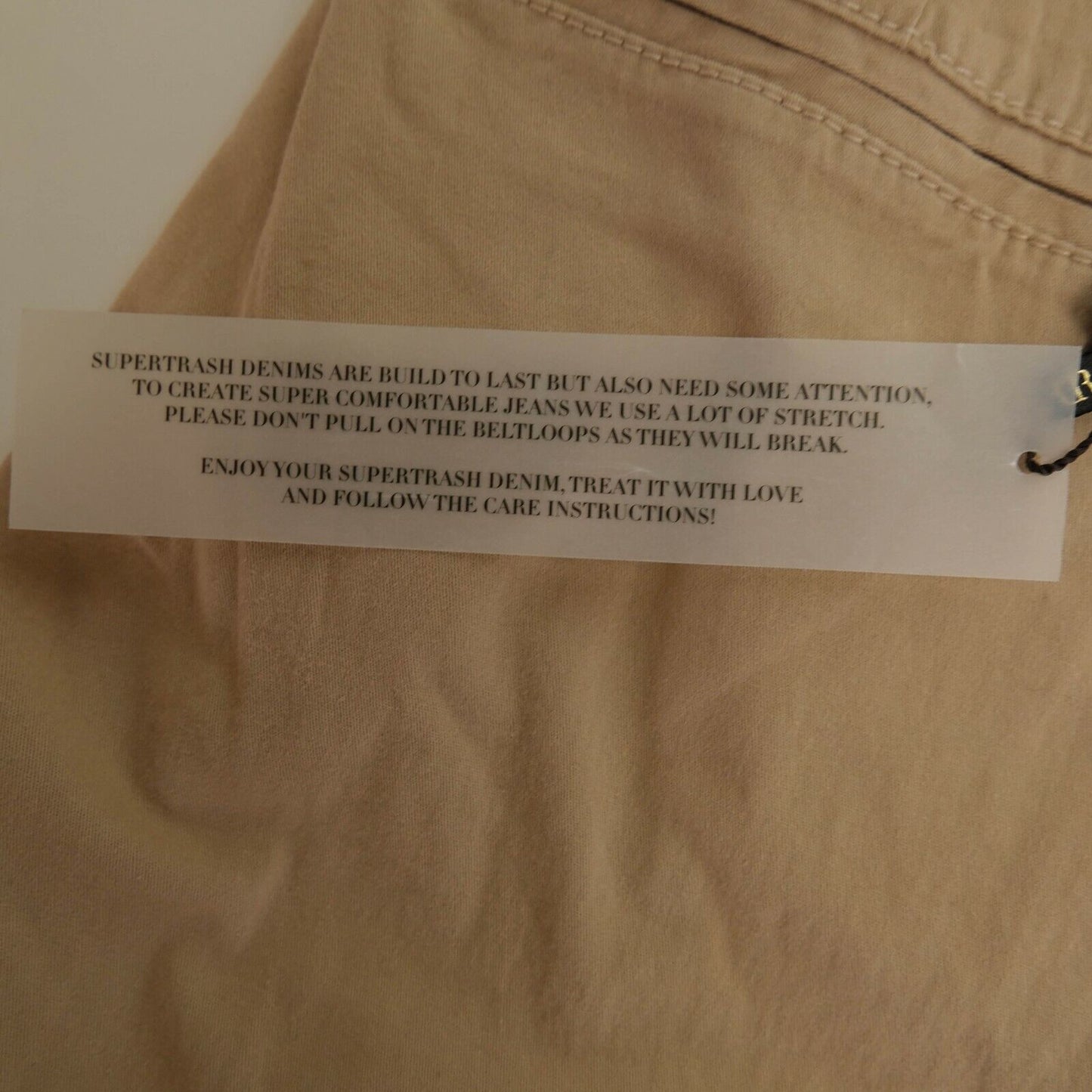 Supertrash Pearl 2 Light Brown Chino Pants Trousers Size 26 28 29 30