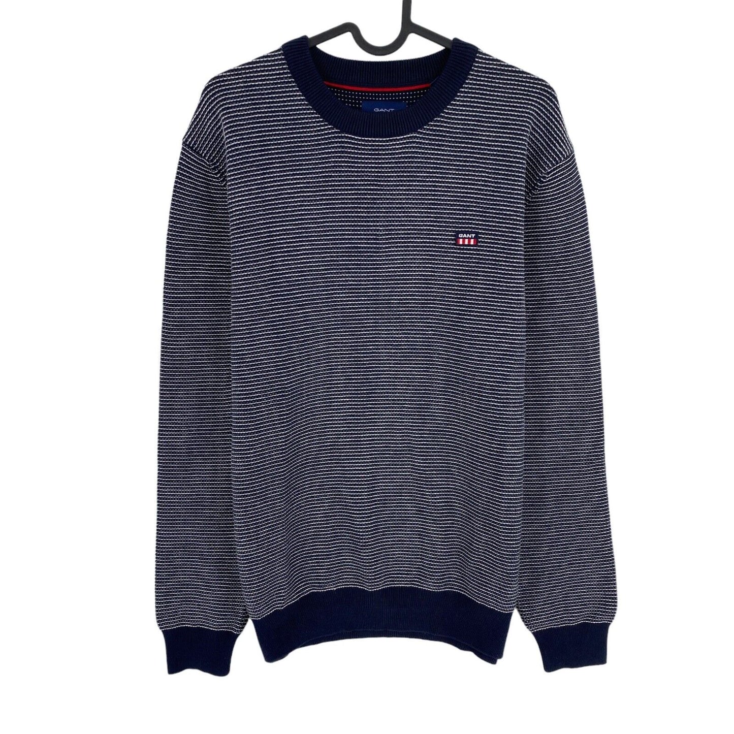 GANT Navy Blue Light Texture Crew Neck Sweater Pullover Size M