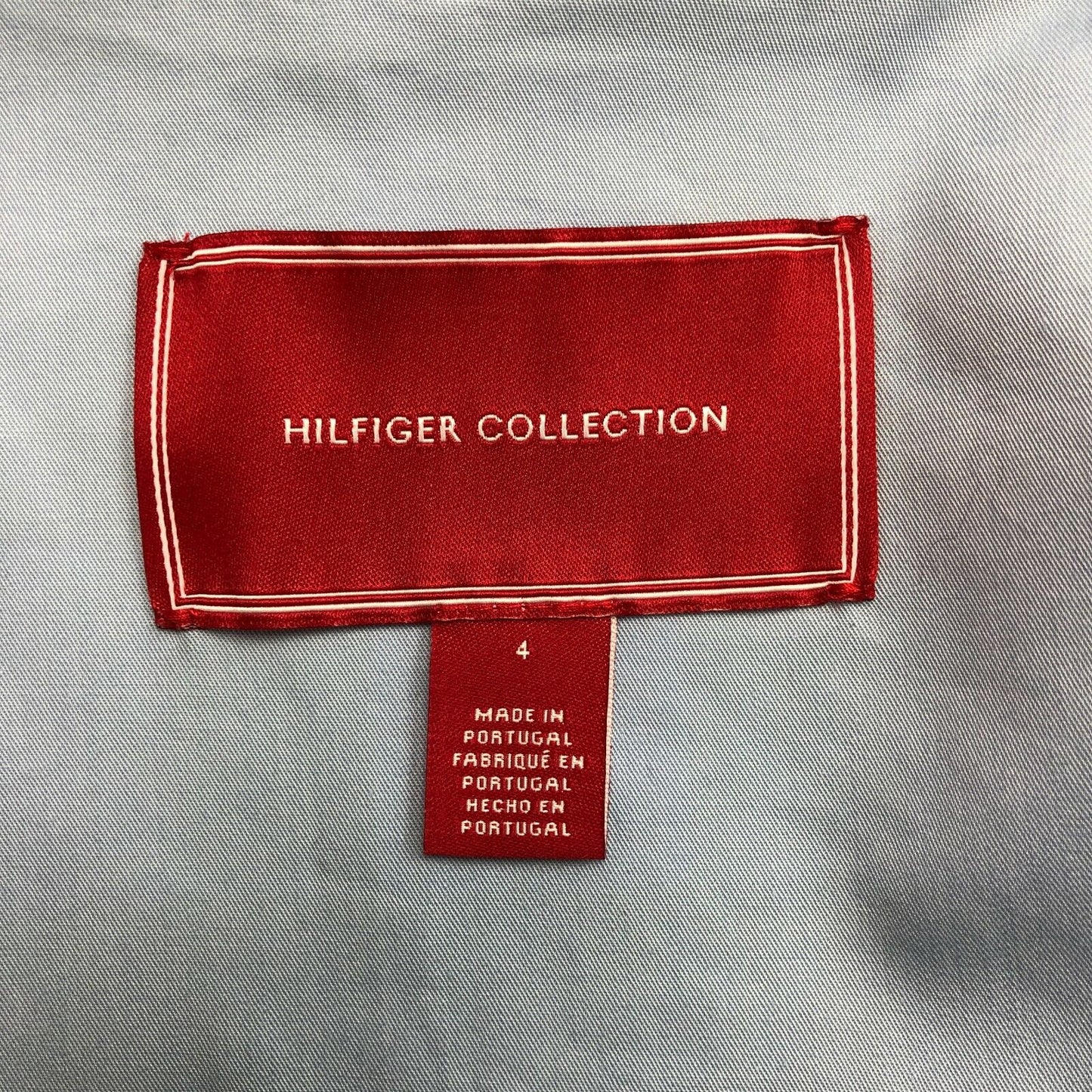 TOMMY HILFIGER COLLECTION Light Blue Long Oversized Rain Jacket Coat Size 36