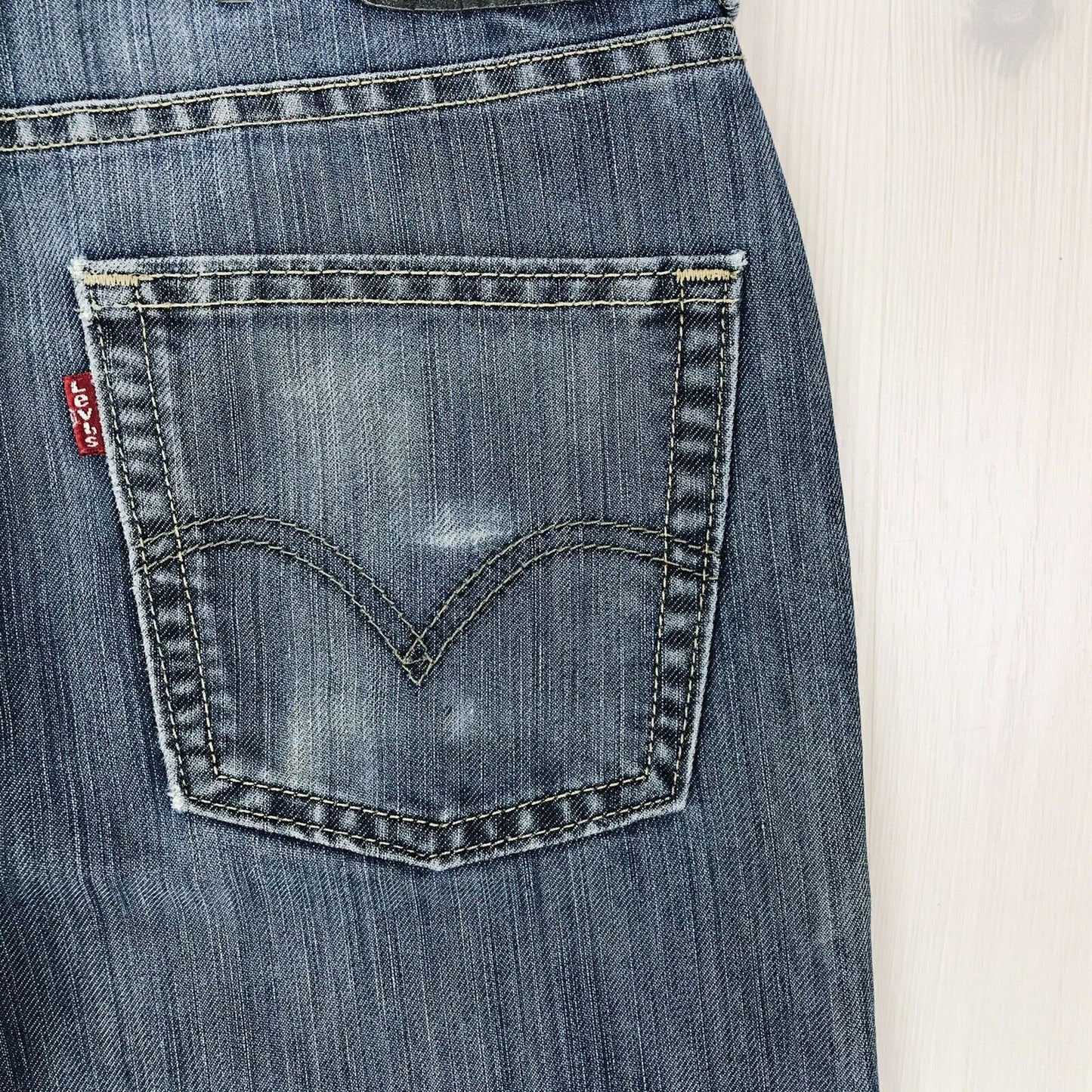 Vintage Levi's 514 Boys Dark Blue Slim Straight Fit Jeans 18 Reg / W29 L29