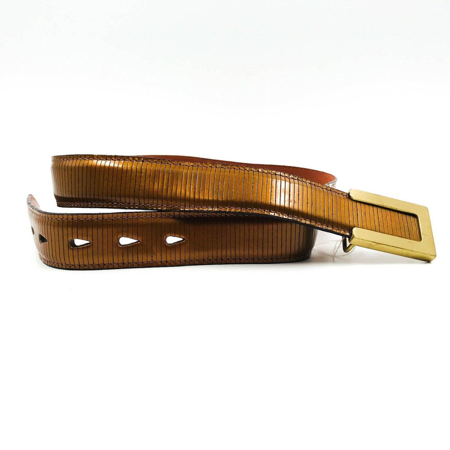 Mulberry Authentic Bronze Ceinture en cuir véritable Taille 30 32 po 75 85 cm