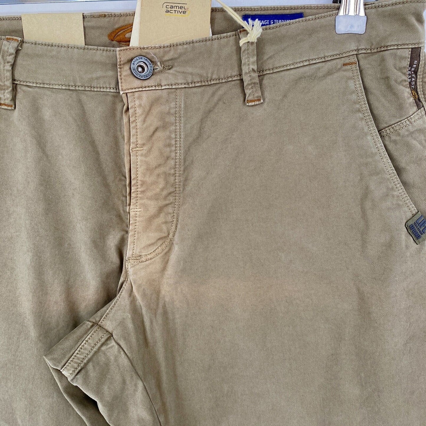 CAMEL ACTIVE MADISON Braune moderne Slim Fit Chinohose, Größe W34 L32