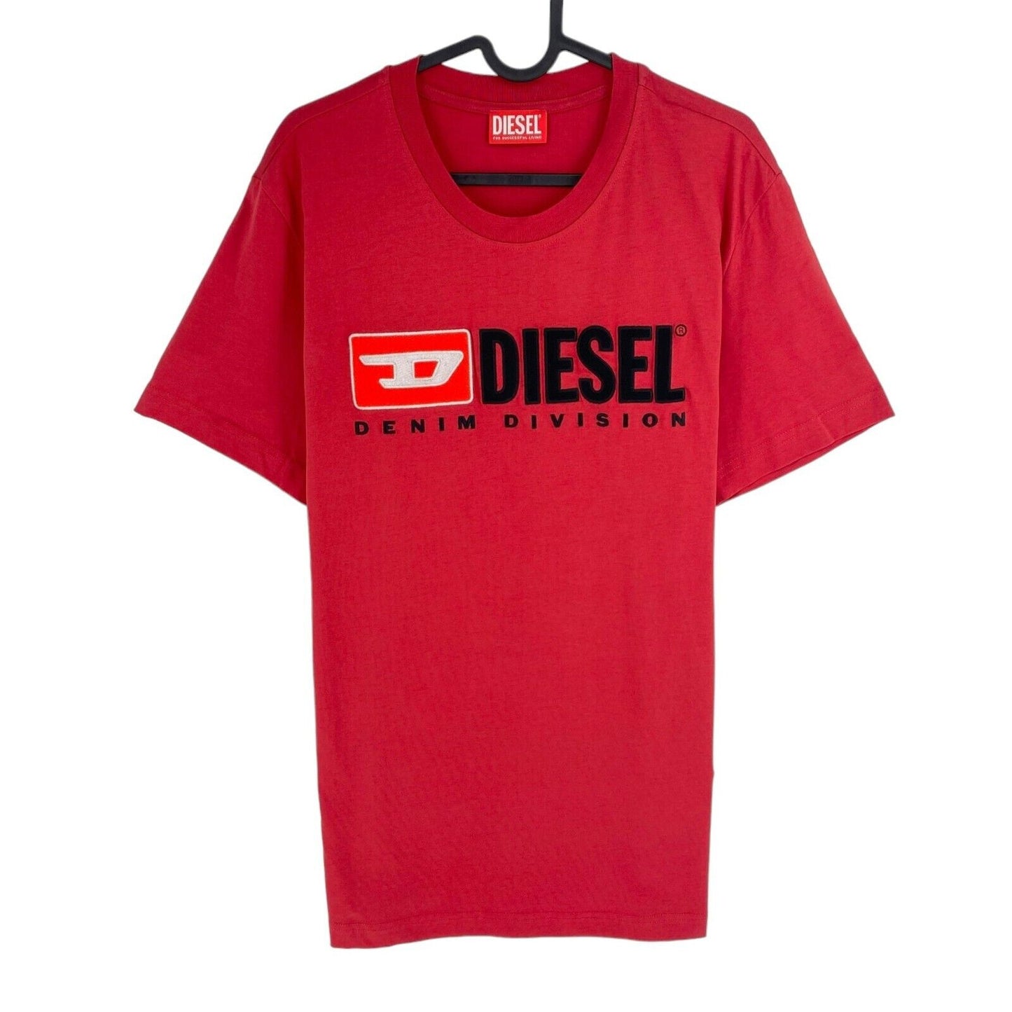 DIESEL Men Red T-DIEGOR-DIV Crew Neck Short Sleeves T-Shirt Size L