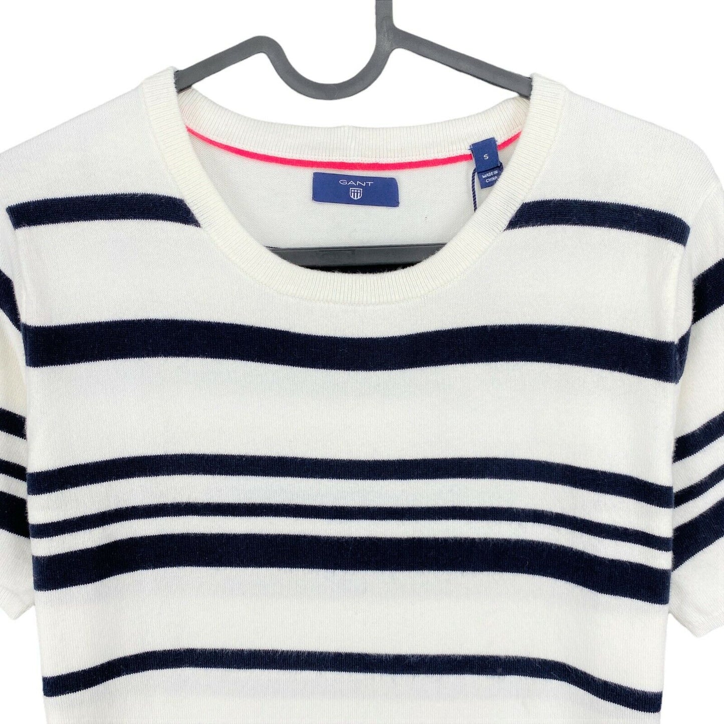 GANT White Breton Stripe Crew Neck Blouse Top Size XL