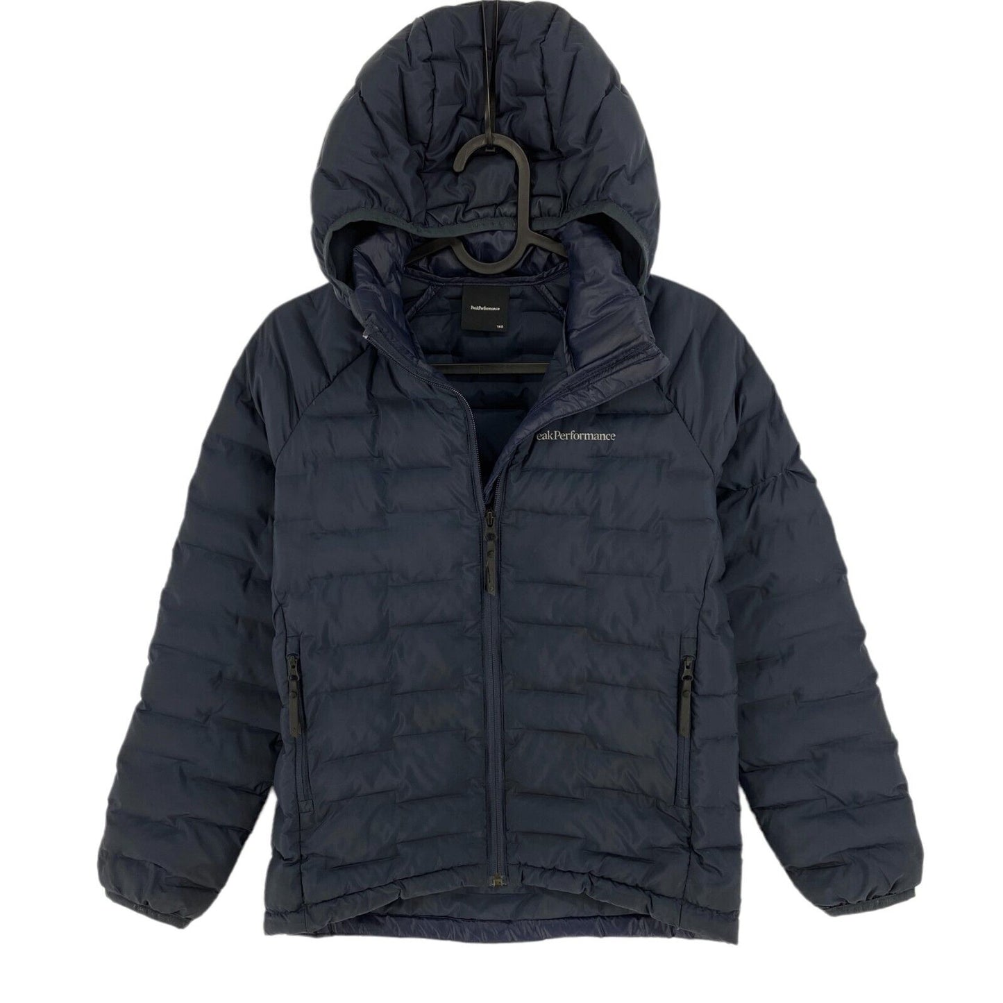 Girls Peak Performance Navy Blue Argo Hooded Puffer Jacket Size 140 cm