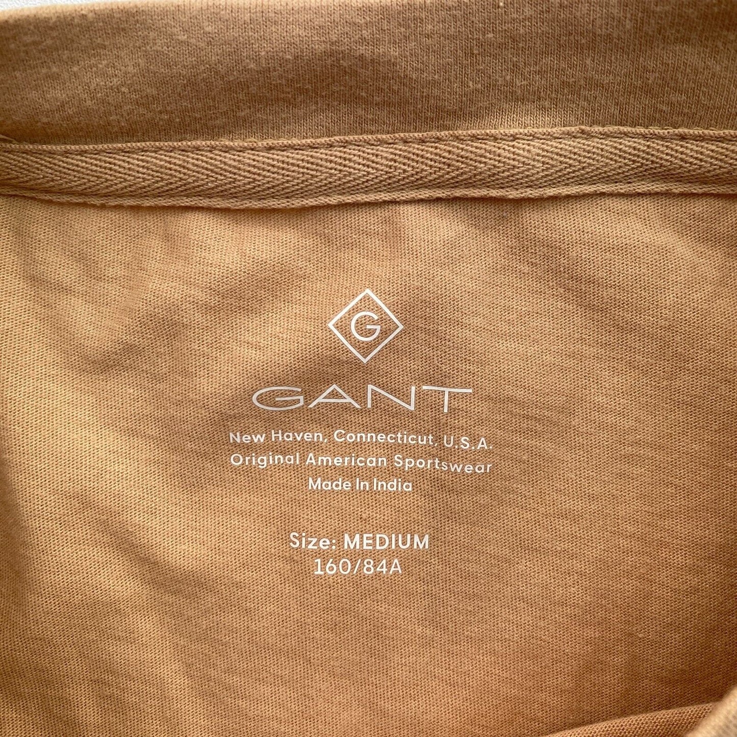 GANT Women Brown Quadrat Logo Crew Neck Long Sleeves T Shirt Size M