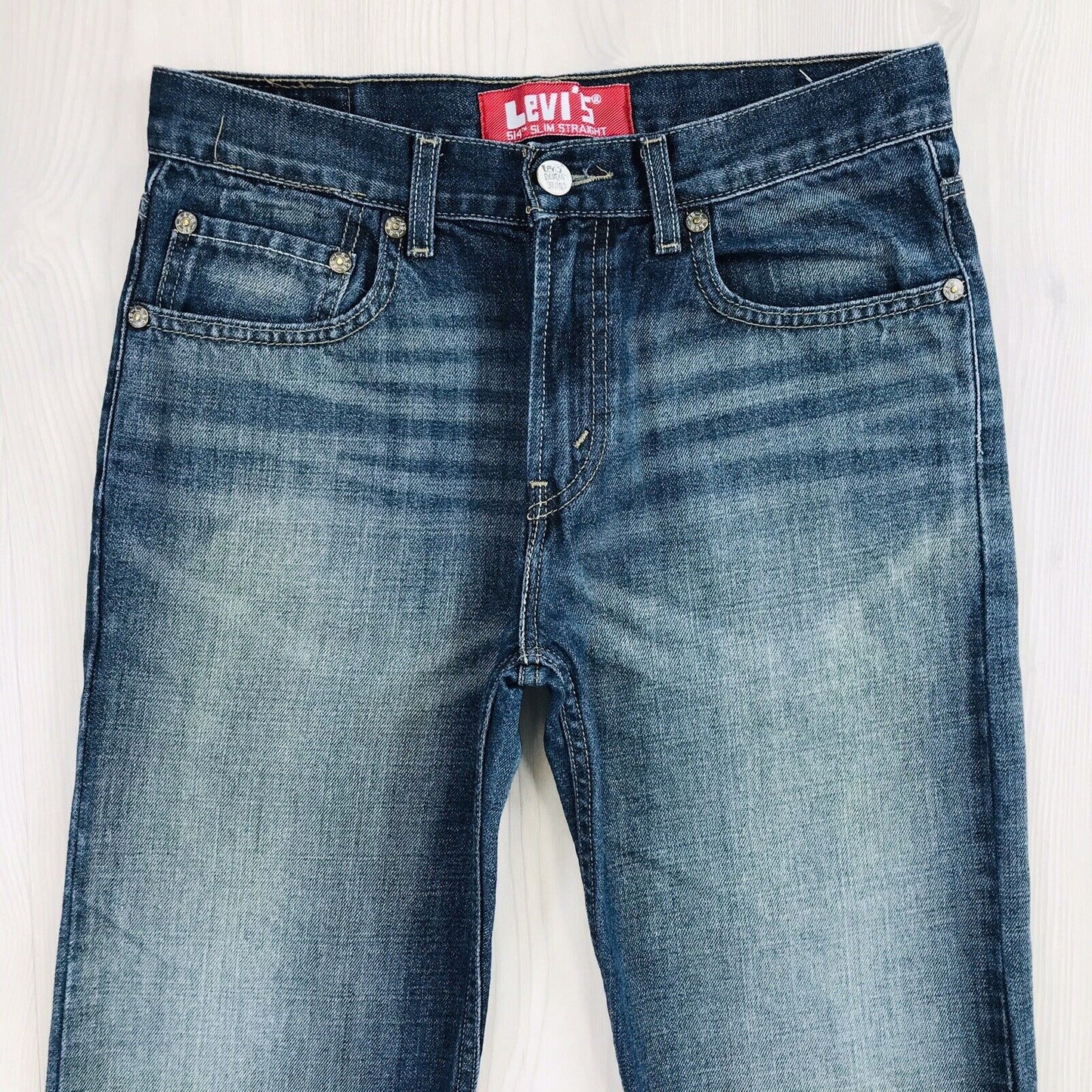 Vintage Levi's 514 Boys Blue Slim Straight Fit Jeans 16 Reg / W28 L28