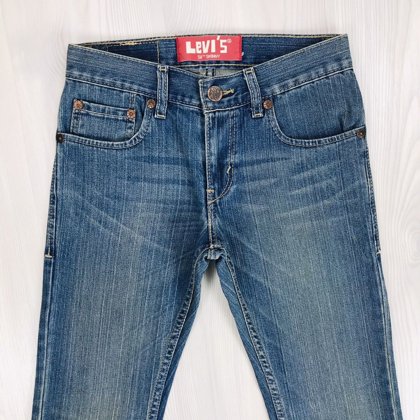 Vintage Levi's 511 Jungen Blau Skinny Fit Jeans 10 Reg / W25 L25