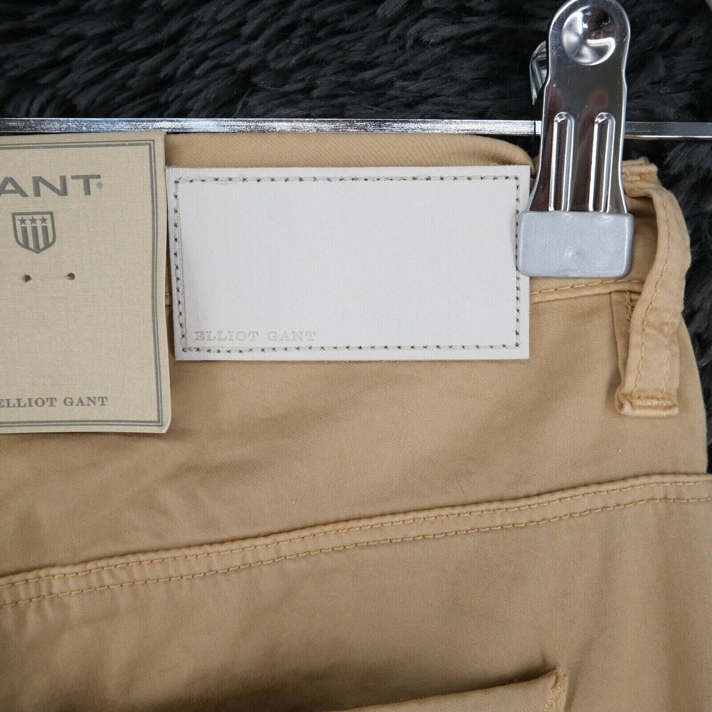 GANT Light Brown Regular Fit Pleated 3/4 Capri Trousers Size W28