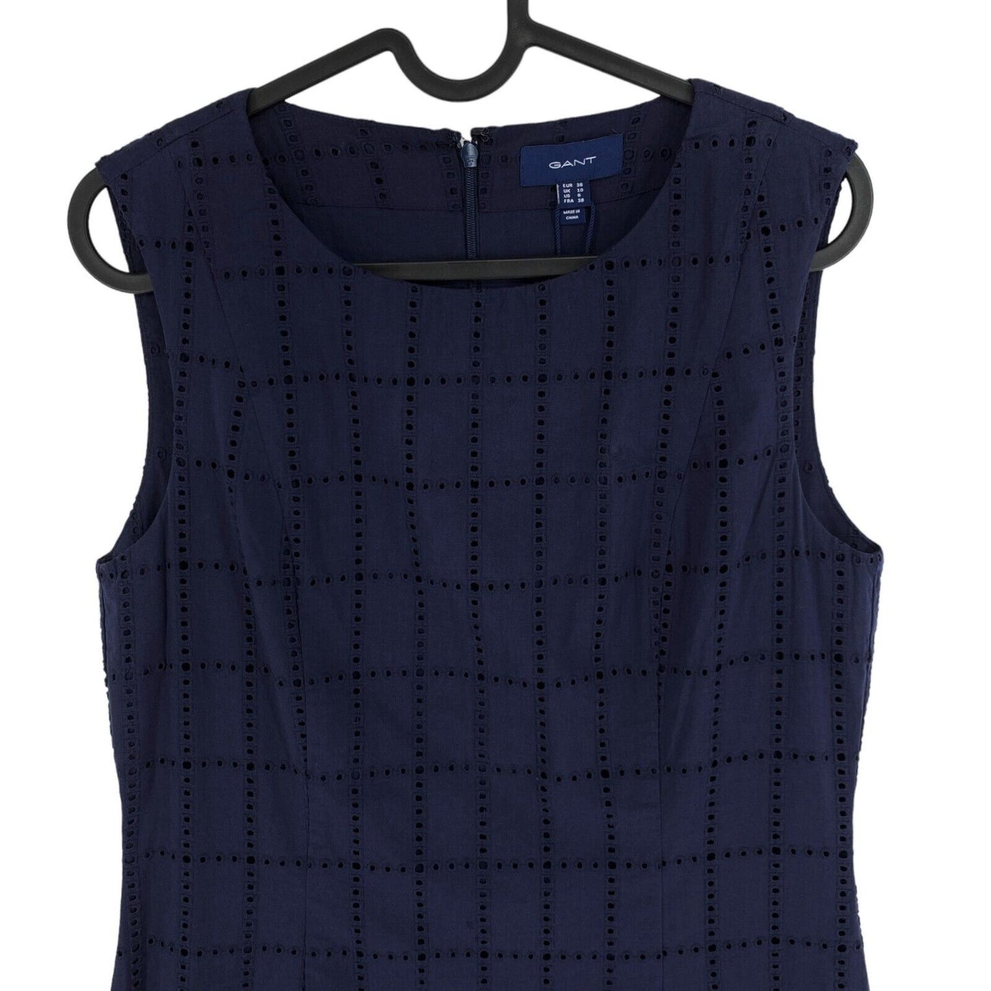 GANT Navy Blue Sleeveless Broderie Anglaise Dress Size EU 36 UK 10 US 6