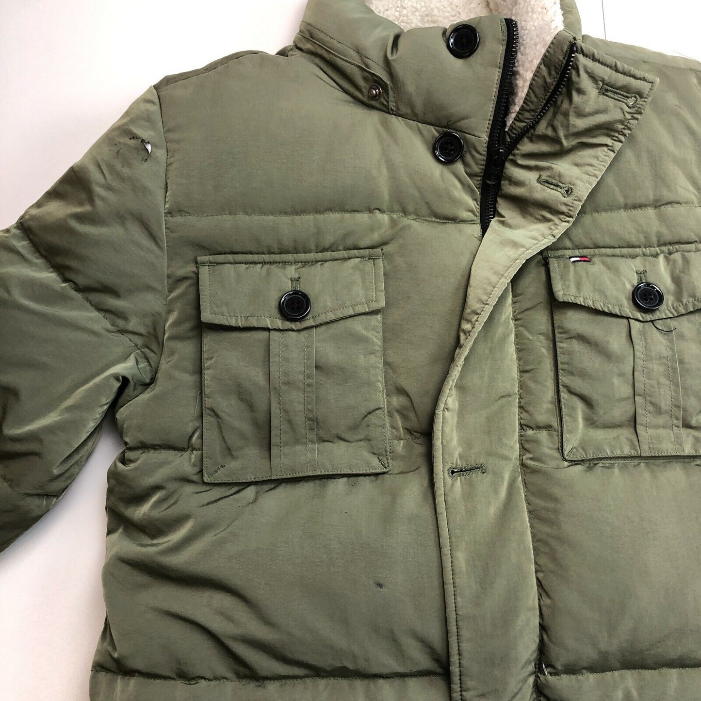 TOMMY HILFIGER Green Down Puffer Coat Jacket Size 164 cm