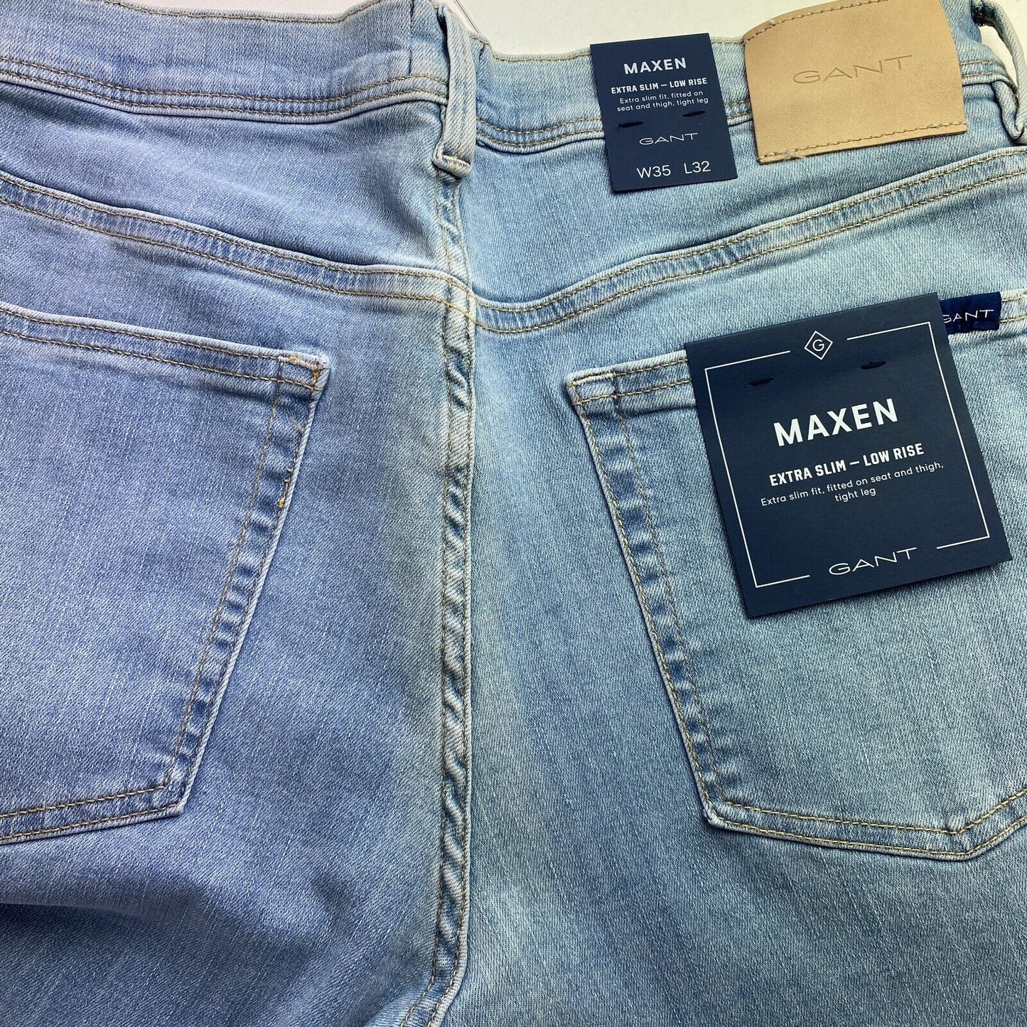 GANT MAXEN Light Blue Stretch Extra Slim Fit Jeans W35 L32