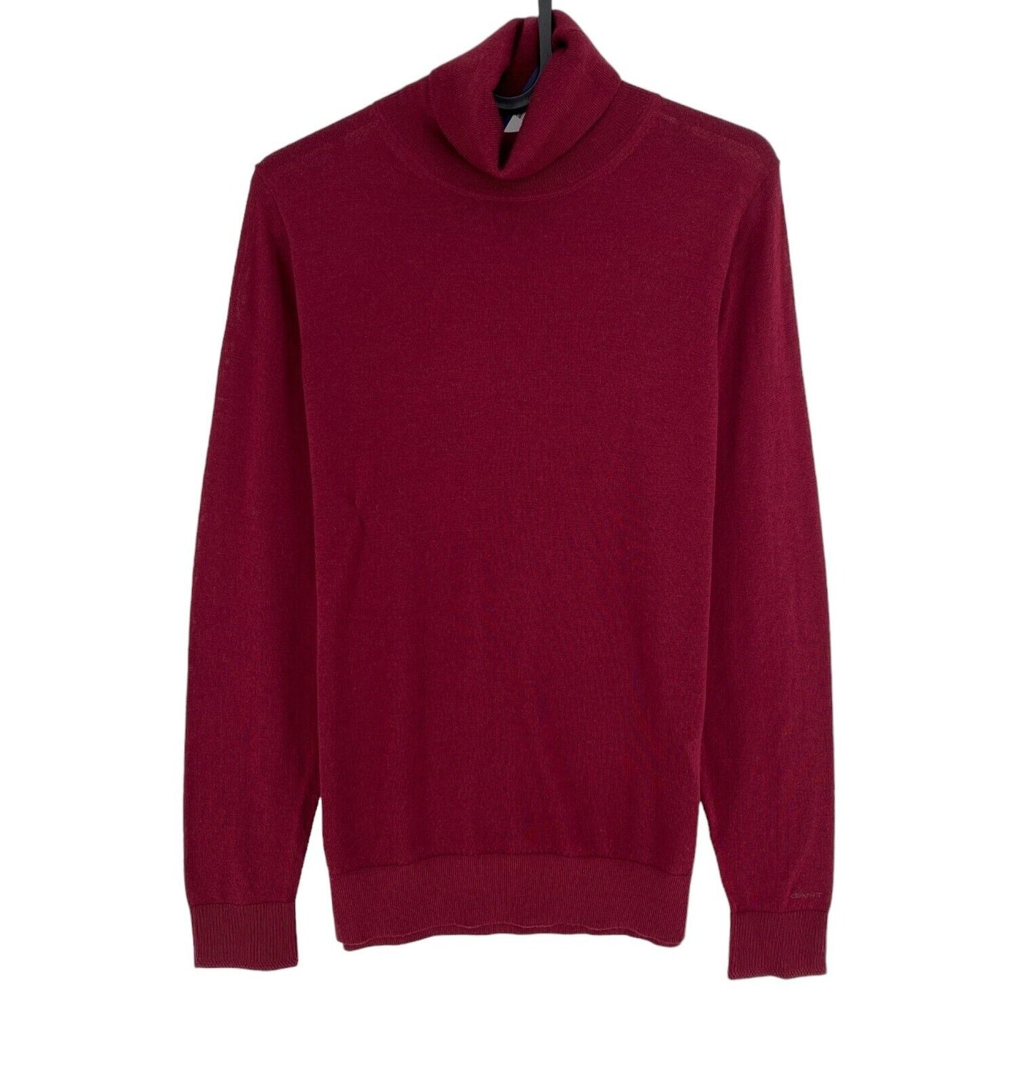 GANT Dunkelroter Rollkragenpullover aus 100 % Wolle, Größe S