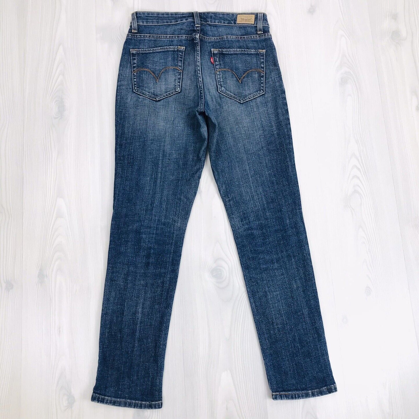 Vintage Levi's Damen Dunkelblau Mid Rise Skinny Fit Jeans 8 M / W30 L34