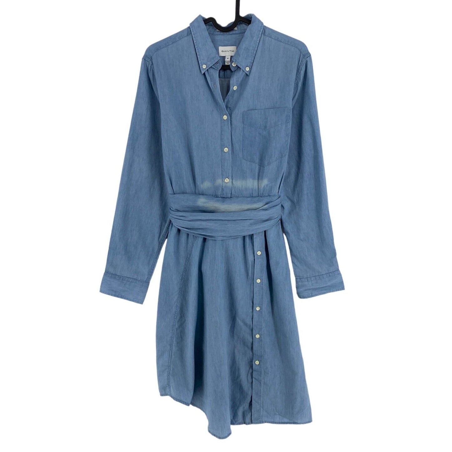 GANT Rugger Blue SMILLE Luxury Long Sleeves Shirt Dress Size M