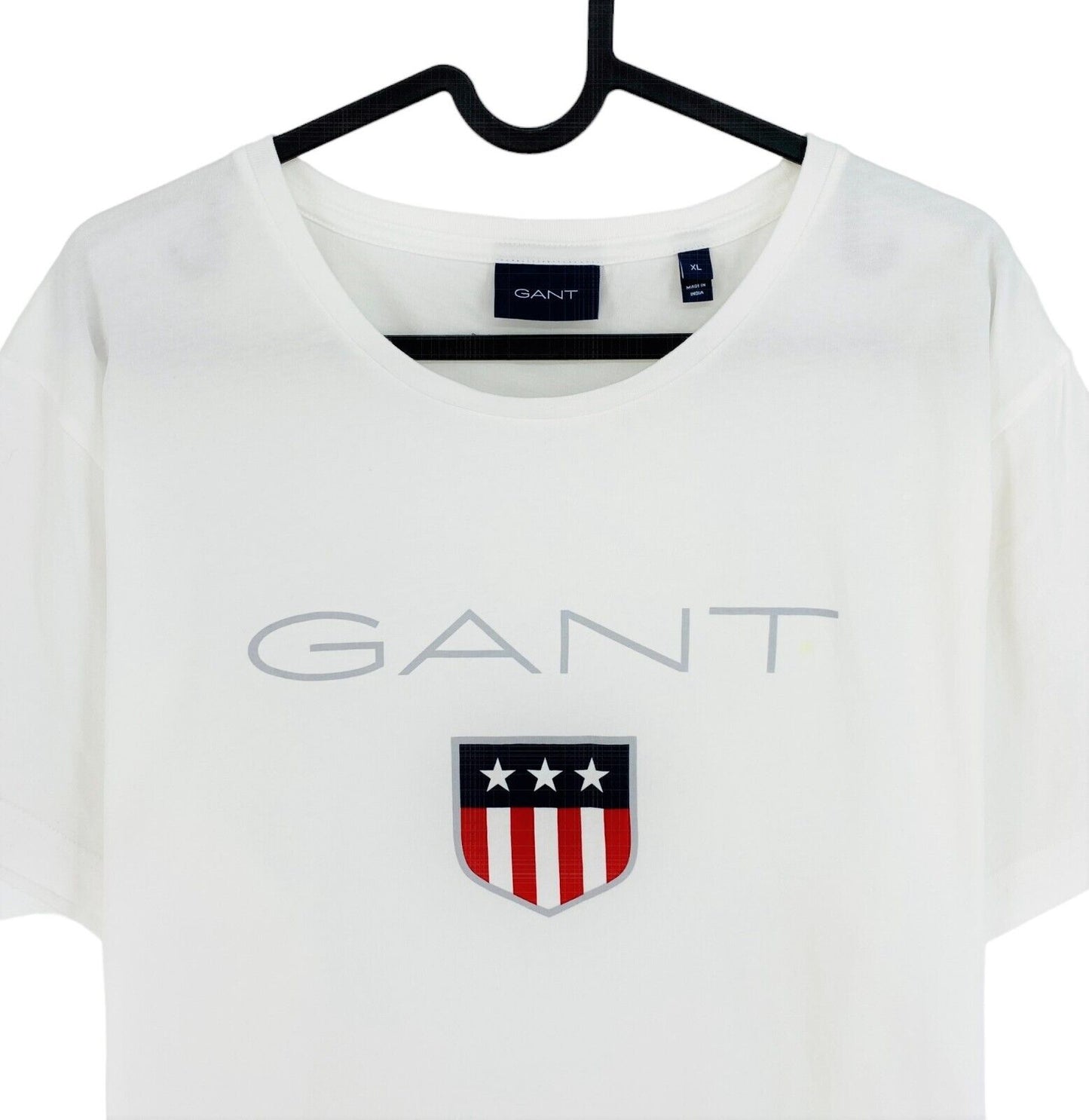 GANT T-Shirt mit Rundhalsausschnitt und Retro-Schild, weiß, Größe XL