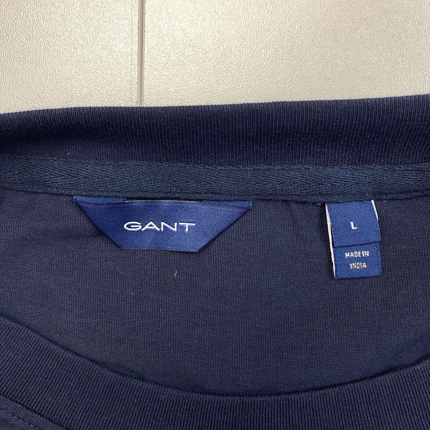 GANT Navy Blue Banner Shield Long Sleeves Crew Neck T Shirt Size L