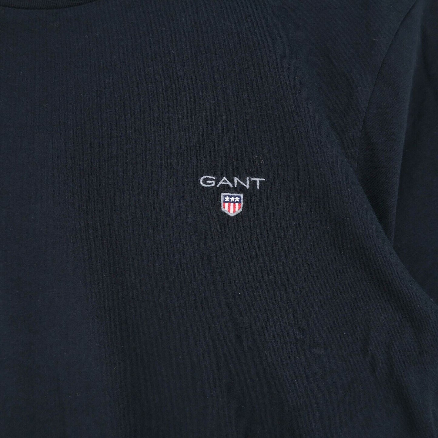 GANT Black Crew Neck Cotton Sweatshirt Jumper T-Shirt à manches longues Taille S