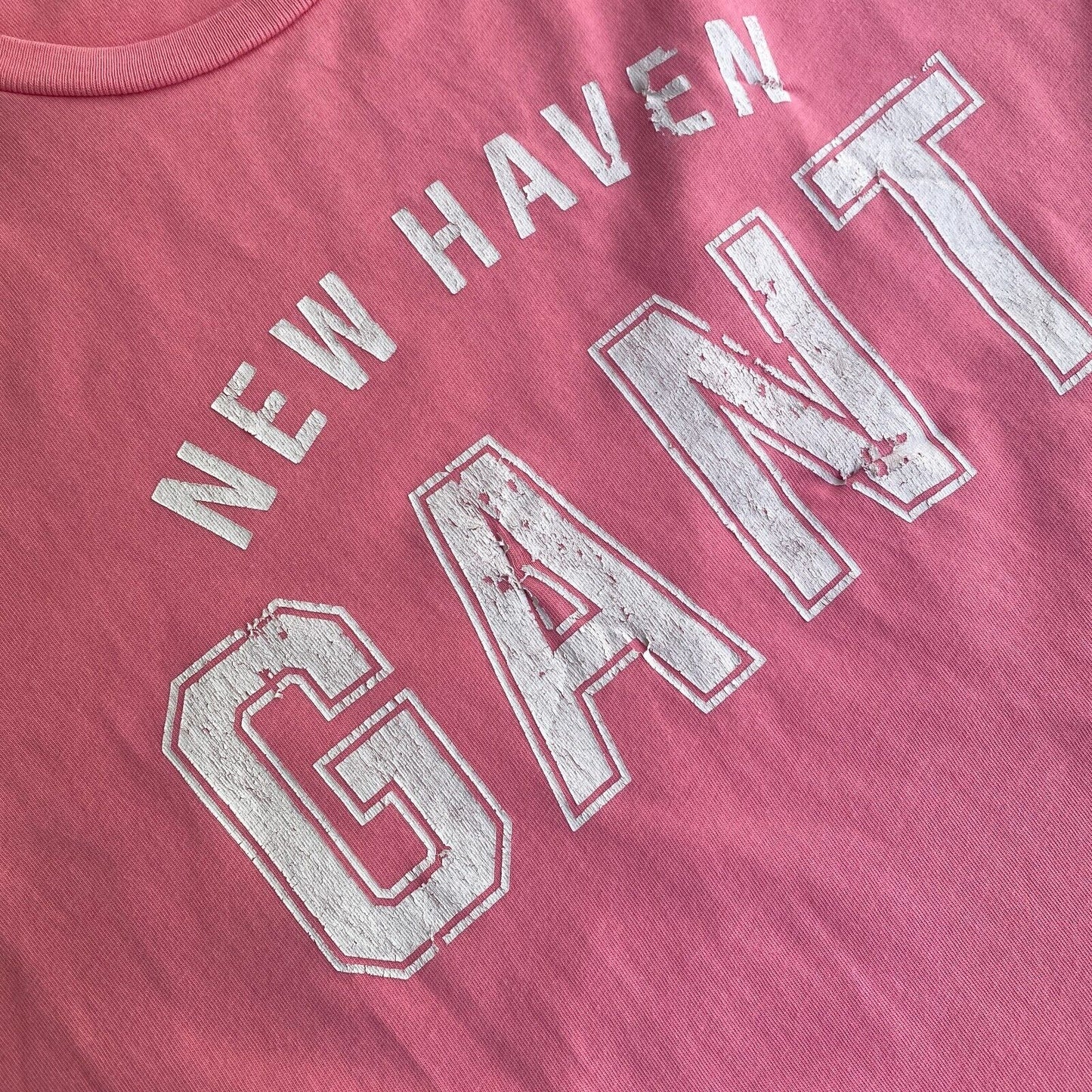 GANT Women Pink Logo SS Crew Neck T Shirt Size S