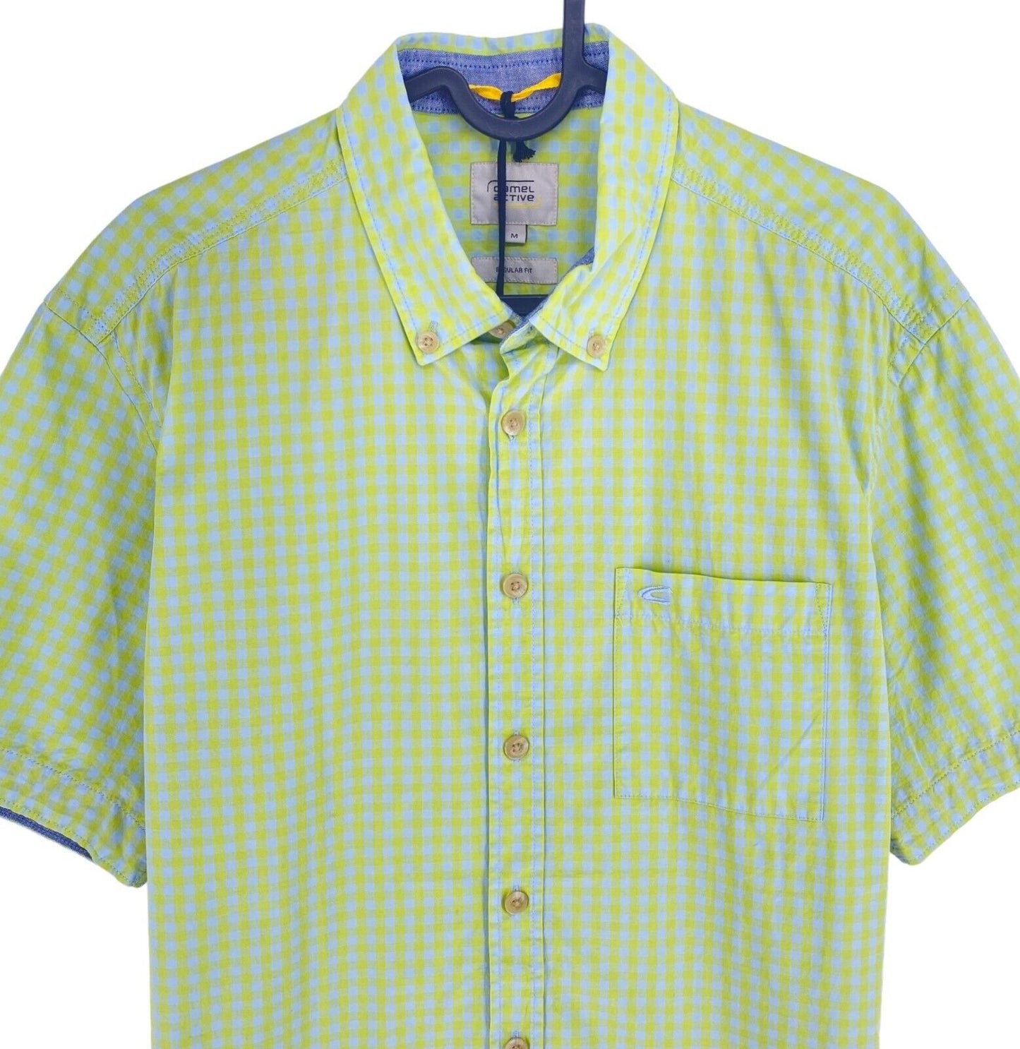 CAMEL ACTIVE Men Green Checked Regular Fit Short Sleeve Shirt Size M