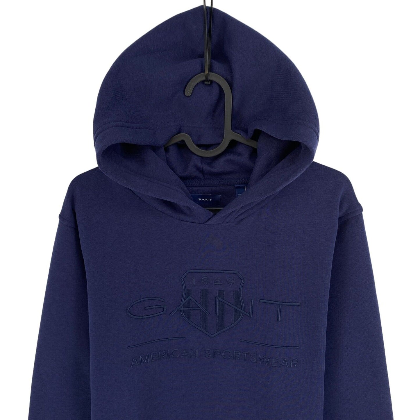 GANT Boys Navy Blue Tonal Archive Shield Hoodie Sweater Size 16 Years 176 cm