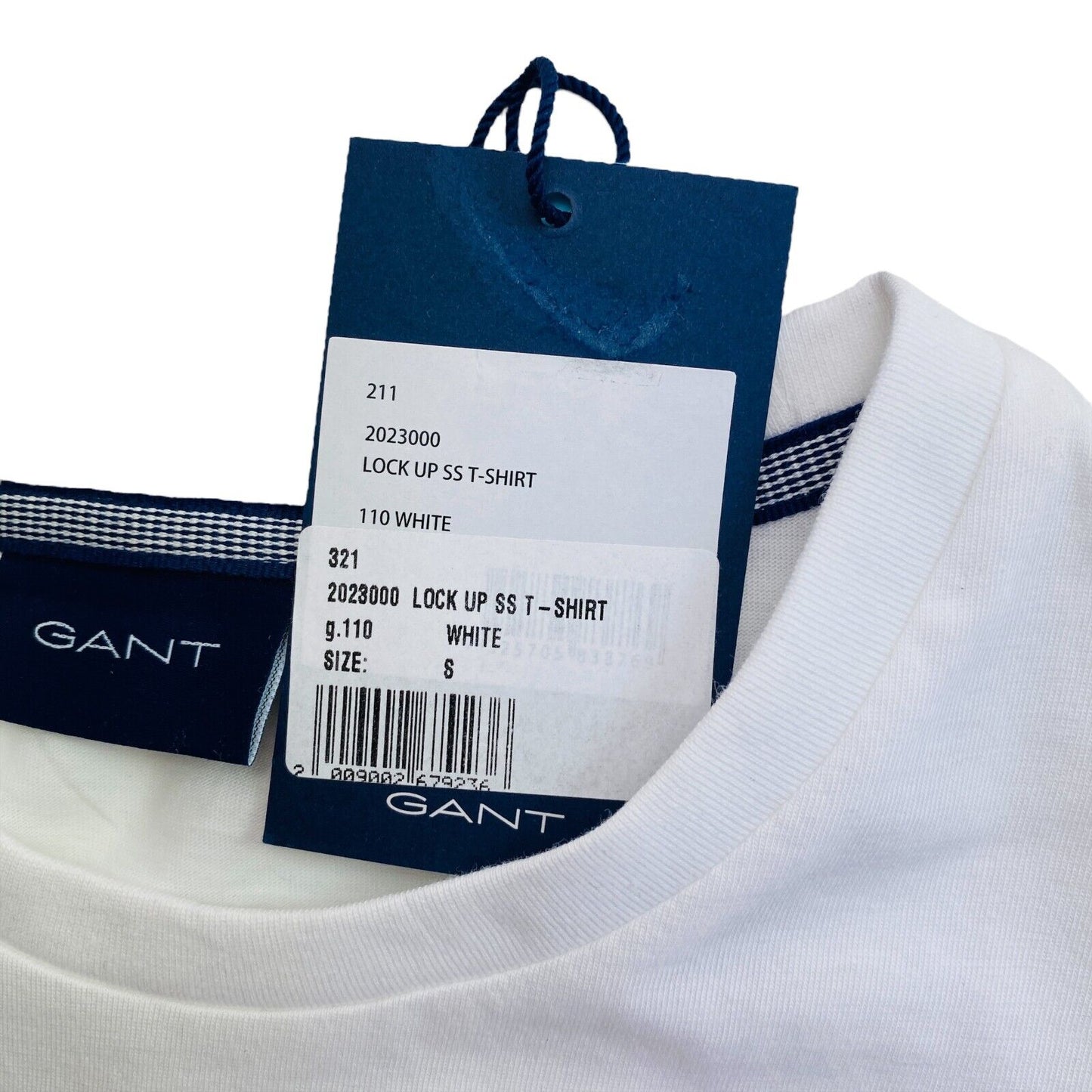 GANT T-Shirt mit Rundhalsausschnitt, Lock Up, Weiß, Größe S