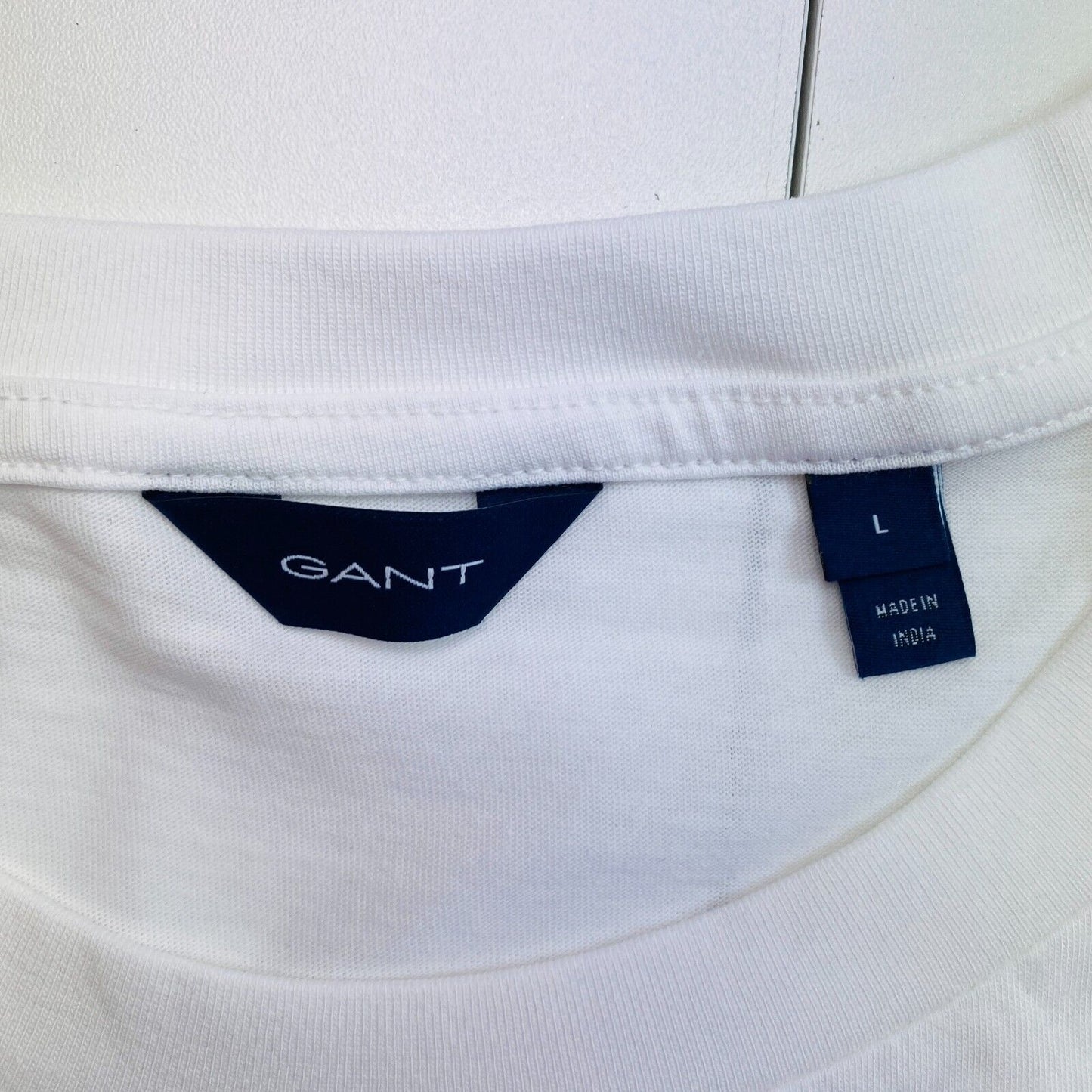 GANT Women White Archive Shield EMB Crew Neck Short Sleeves T Shirt Size L