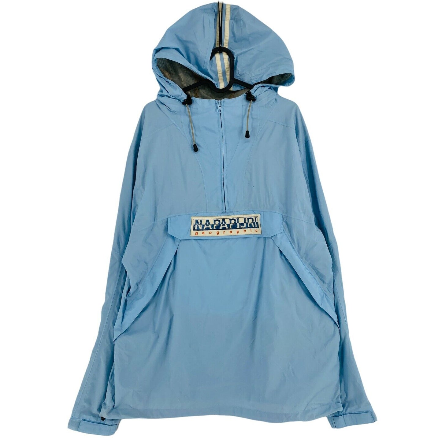 NAPAPIJRI Light Blue Hooded Pullover Anorak Jacket Size XL