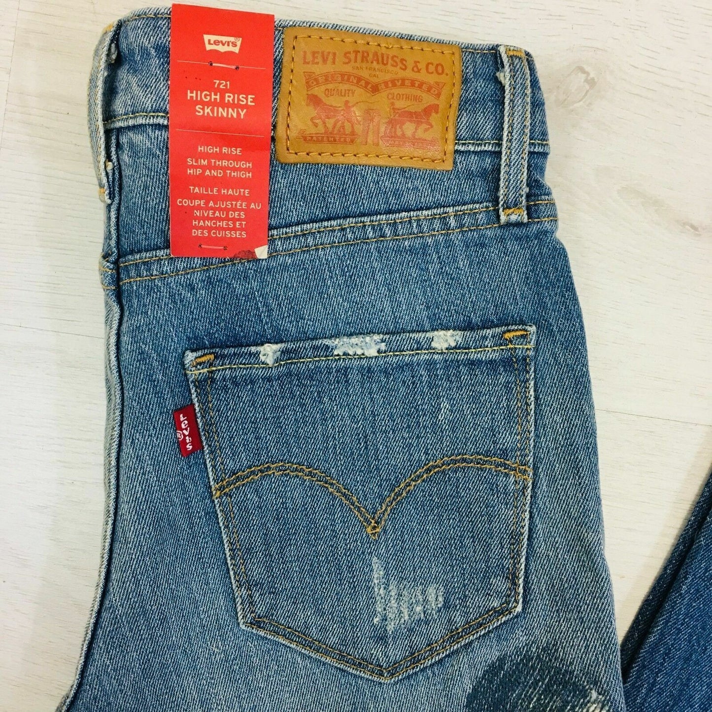 Levi‘s 721 Women‘s Teens Girl‘s High Rise Skinny Blue Jeans Size W23 W24 L32