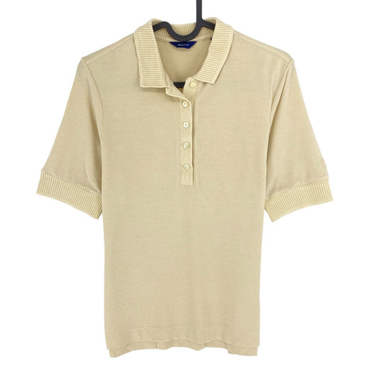 GANT Light Brown Detail Collar Pique Polo Shirt Size XS