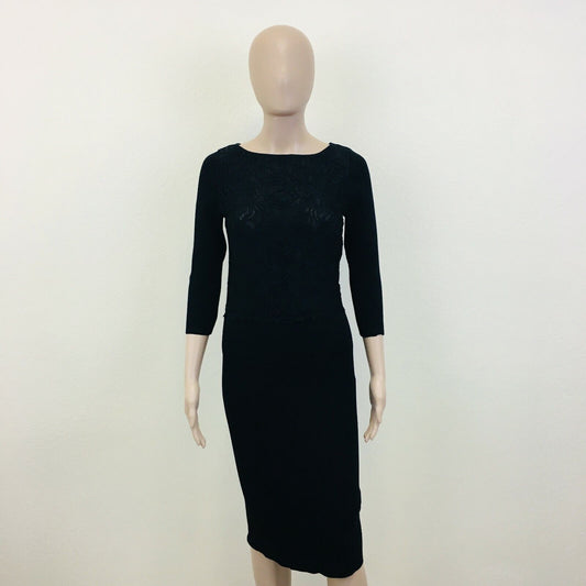 ZARA Black Long Sleeve Evening Pencil Dress Size M