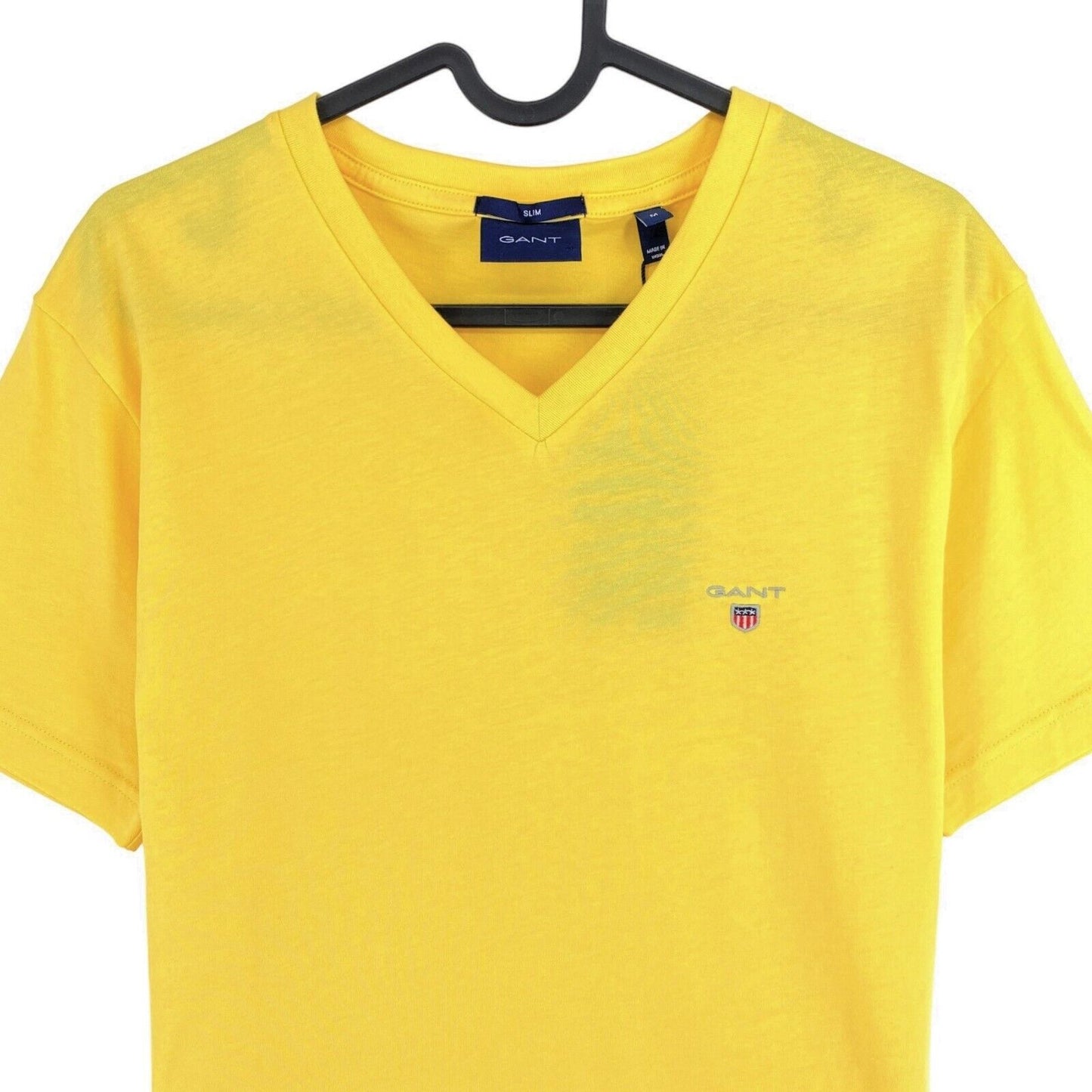 GANT Jaune Original Slim Fit SS V Neck T Shirt Taille M