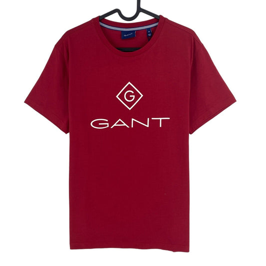 GANT Dunkelrotes Lock Up T-Shirt mit Rundhalsausschnitt, Größe M