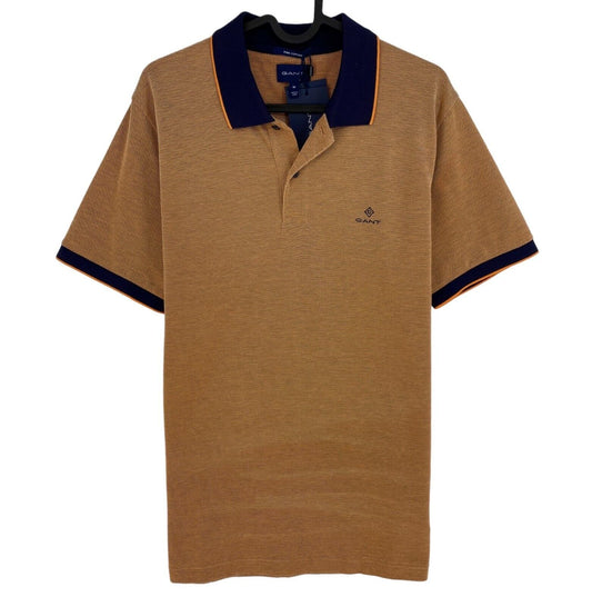 GANT Dark Orange 4-Col Oxford Pique Rugger Polo Shirt Size M