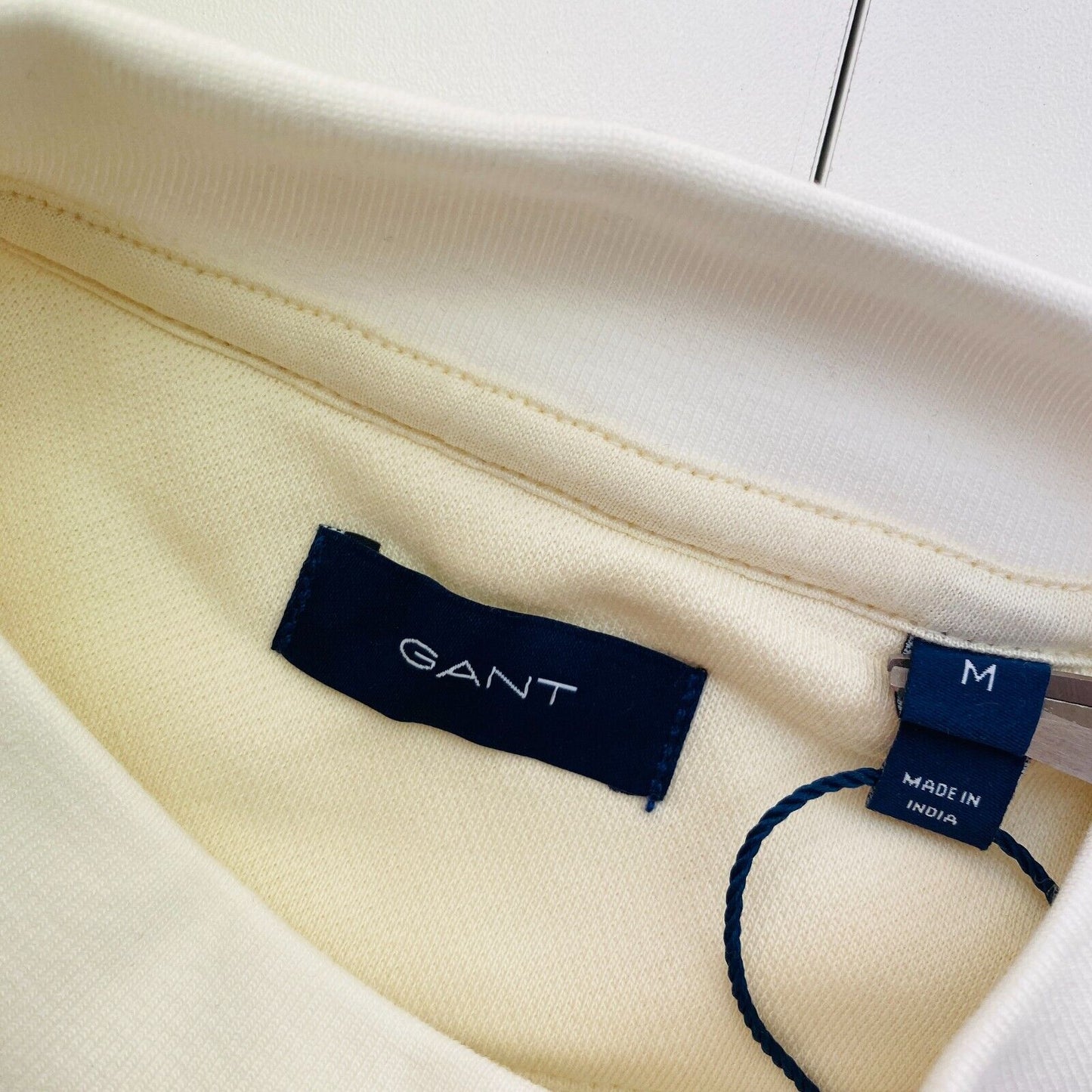 GANT Pull à col rond avec logo blanc Taille M