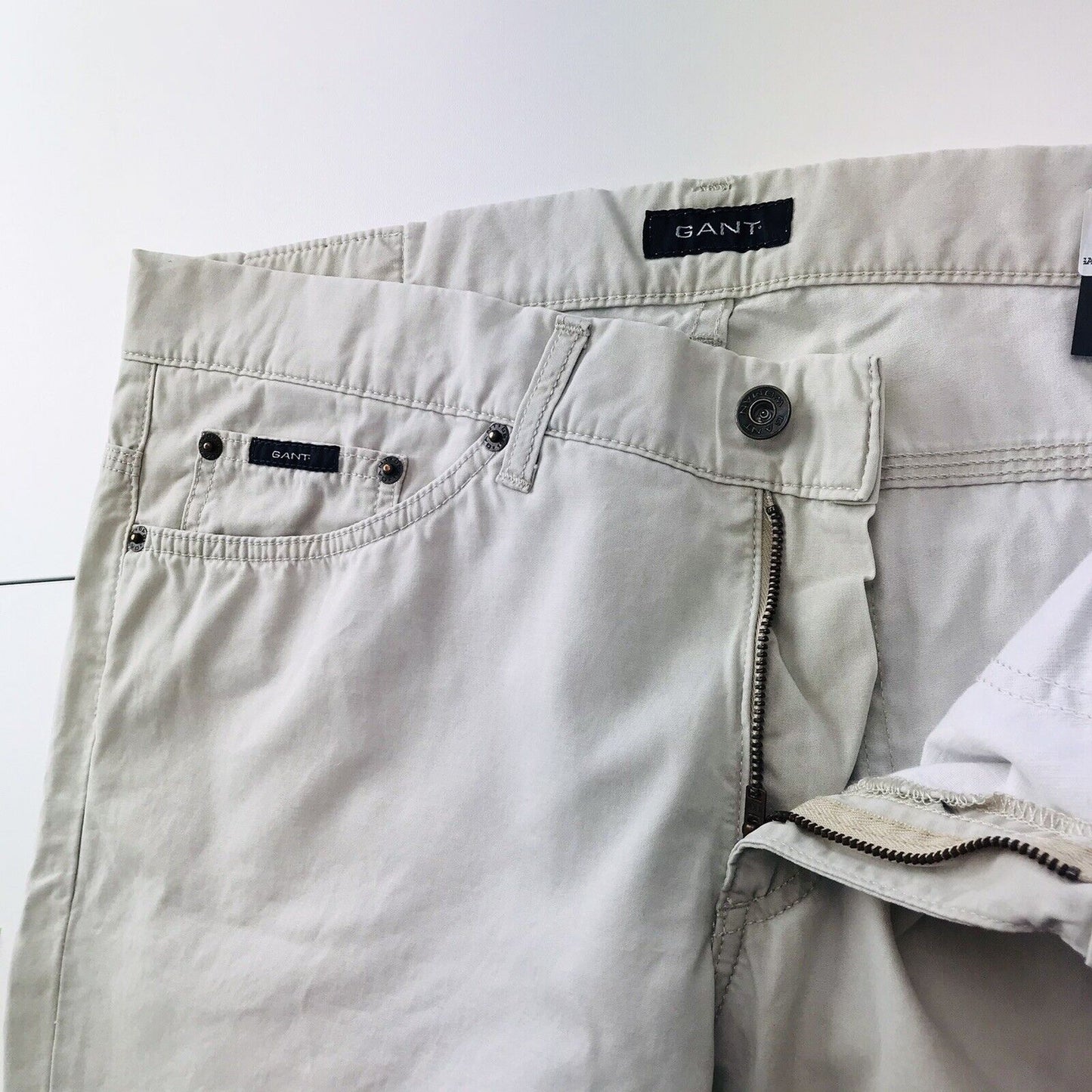 UVP €125 GANT Damen Grau Regular Straight Fit Chino Hose W33 L34