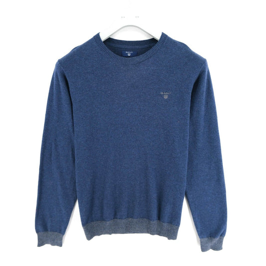 GANT Dark Blue Crew Neck Cotton Wool Sweater Jumper Size M