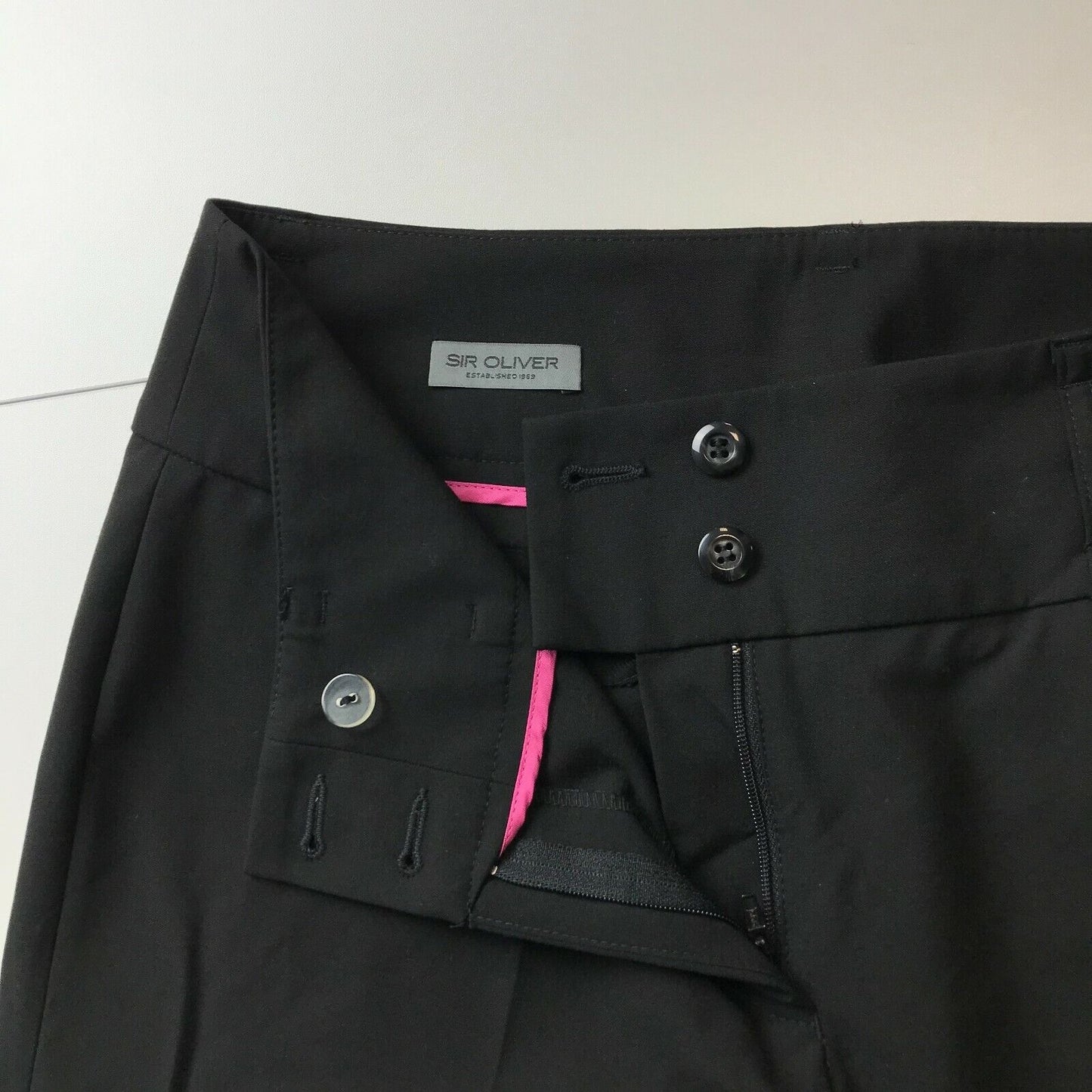 SIR OLIVER Damen Hose, Regular Fit, Schwarz, Größe 36 W30