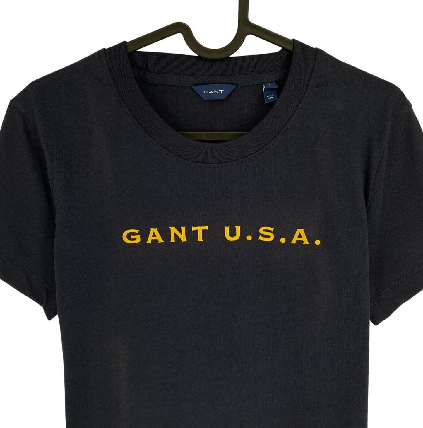 GANT Women Navy Blue Logo Crew Neck Short Sleeves T Shirt Size XS