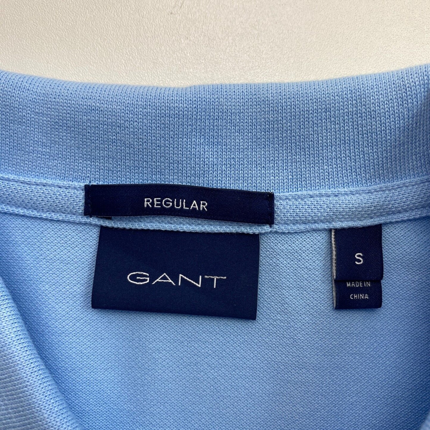 GANT Men Blue Original Regular Fit Pique Rugger Short Sleeves Polo Shirt Size S