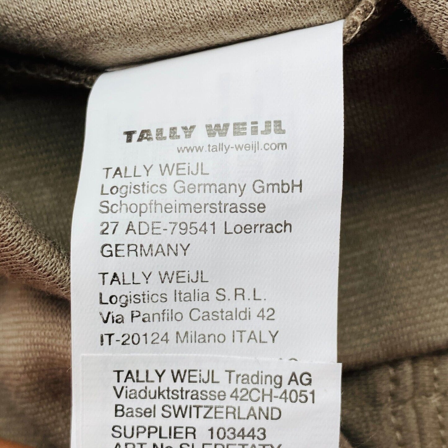 TALLY WEiJL Beige Baumwollmischung gerade Leggings Hose Größe 32 W22 L24