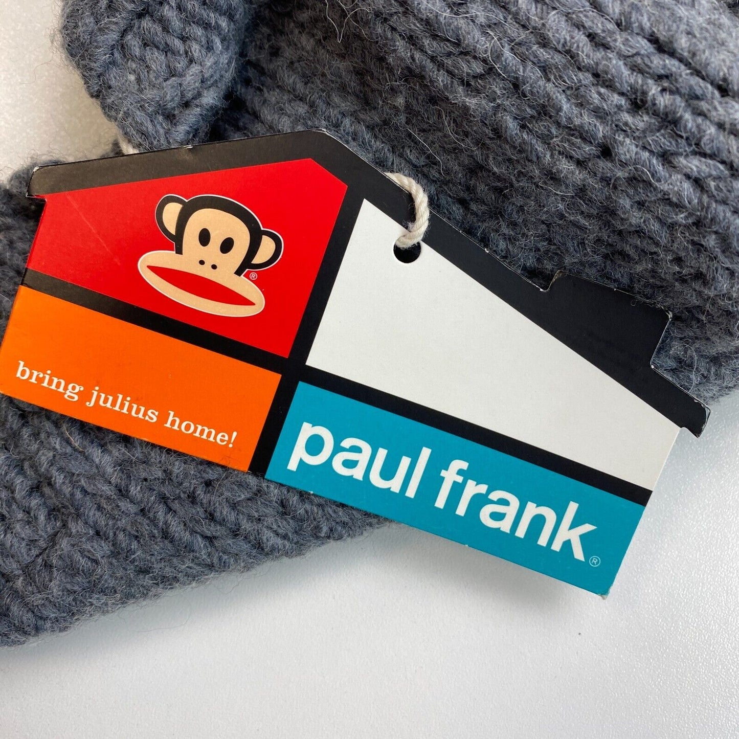 PAUL FRANK Grey Julius Face Knitted Scarf One Size